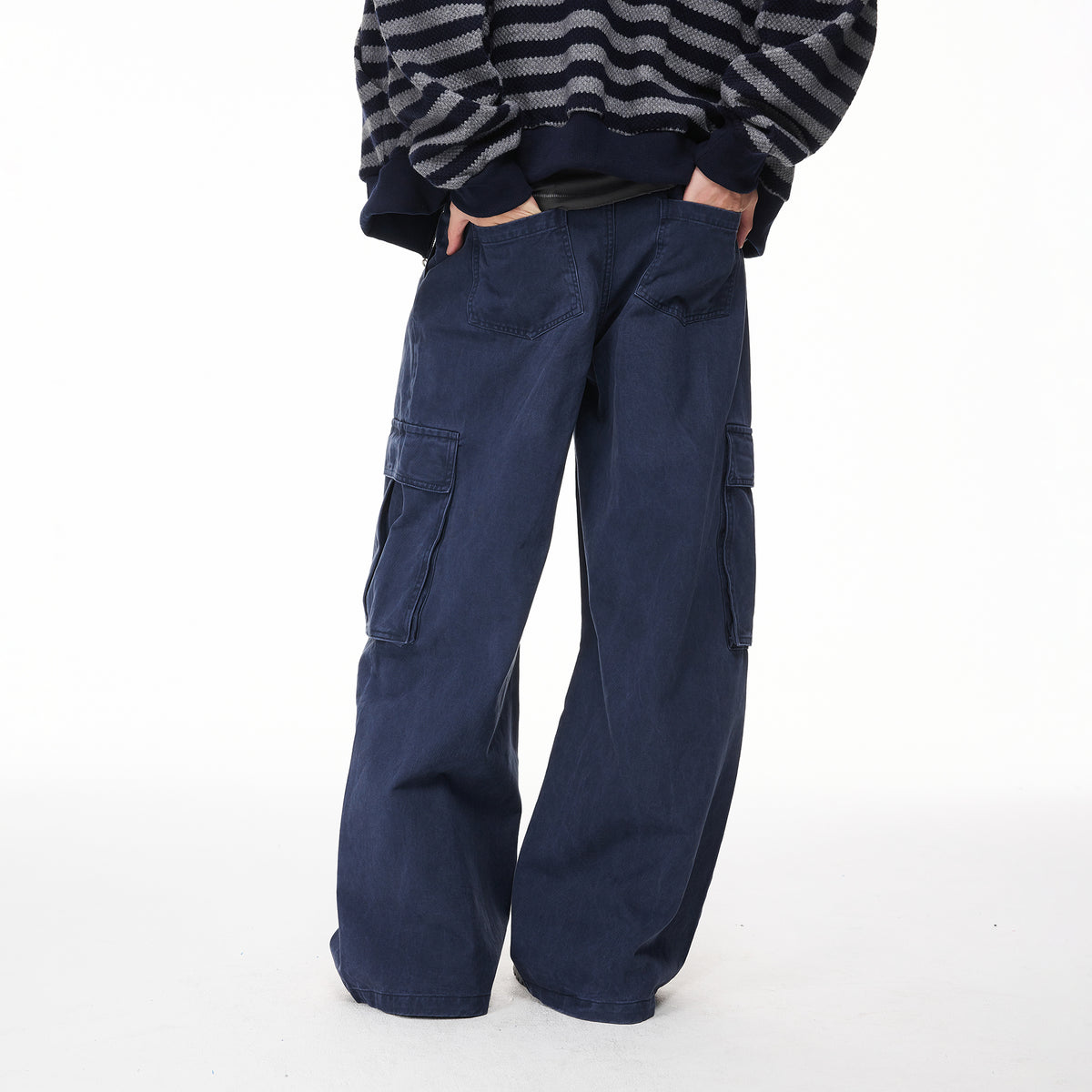BOTANICA Washed Double-Pleat Multi-Pocket Wide-Leg Pants