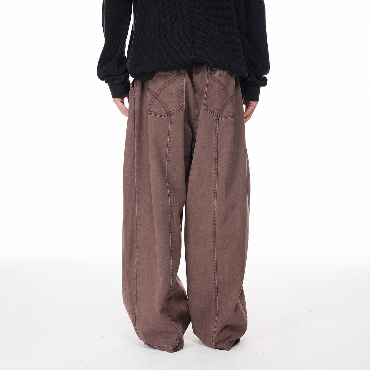 BOTANICA Washed Pleated Wide-Leg Pants