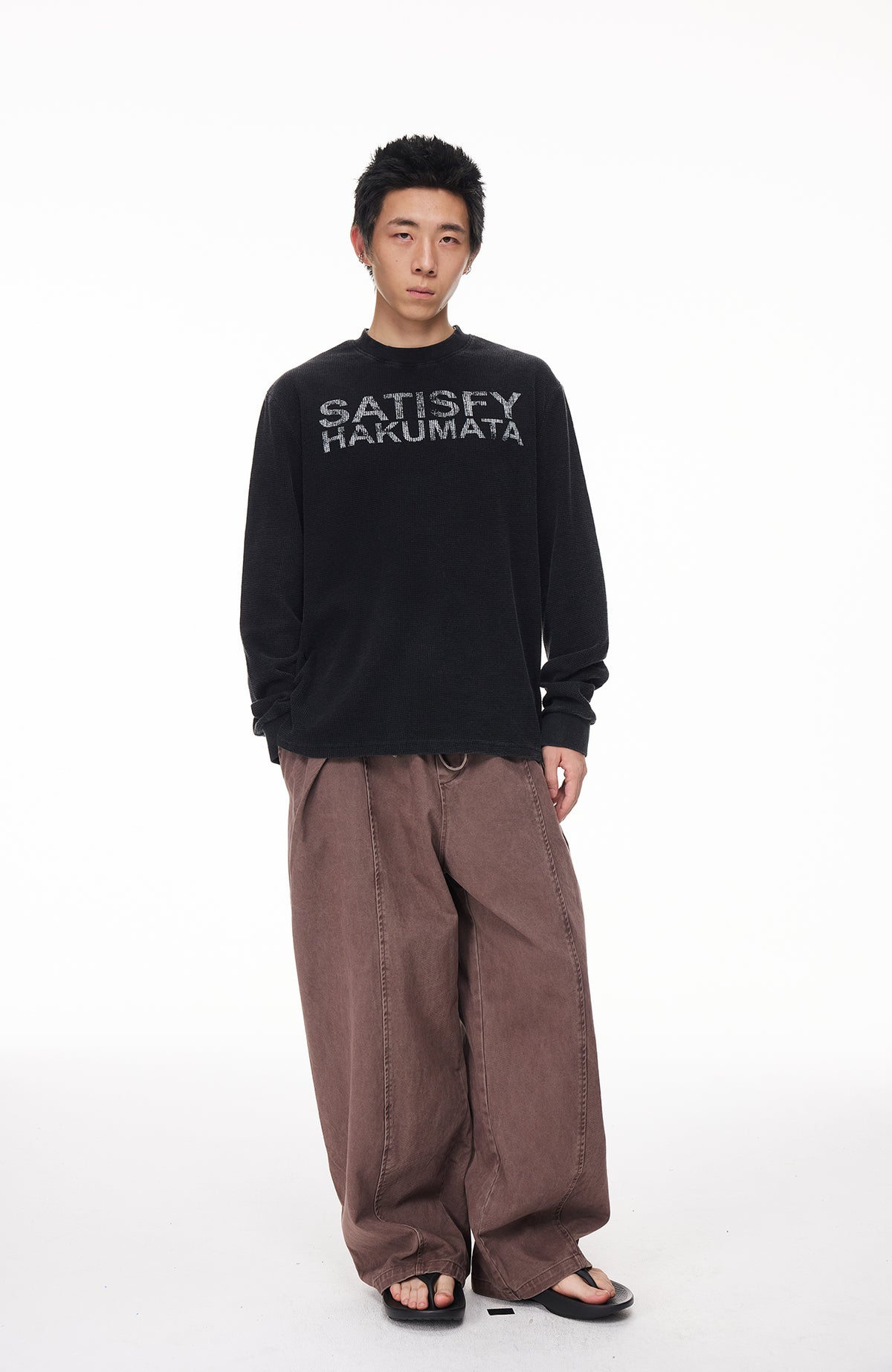 BOTANICA Washed Pleated Wide-Leg Pants