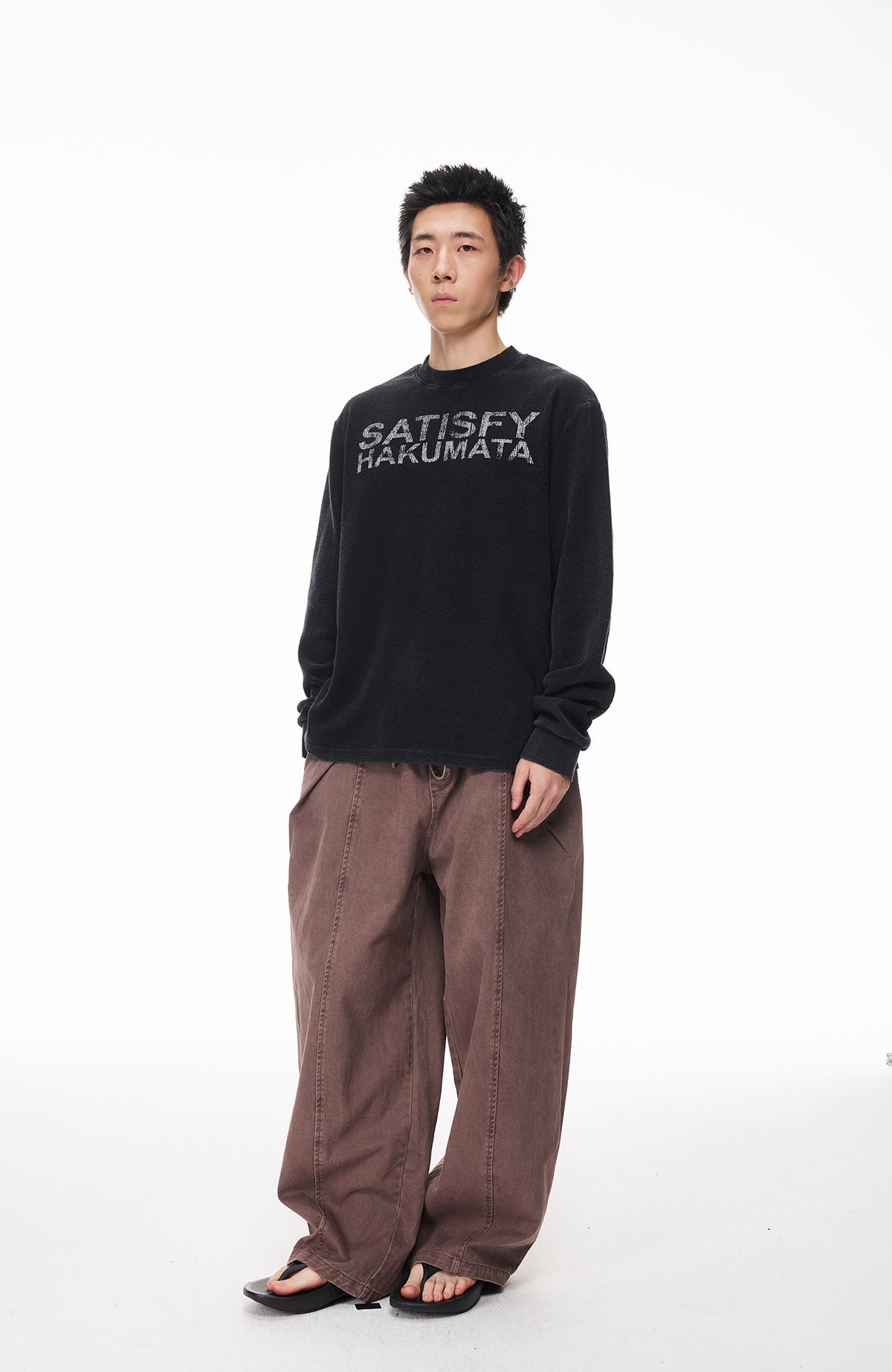 BOTANICA Washed Pleated Wide-Leg Pants