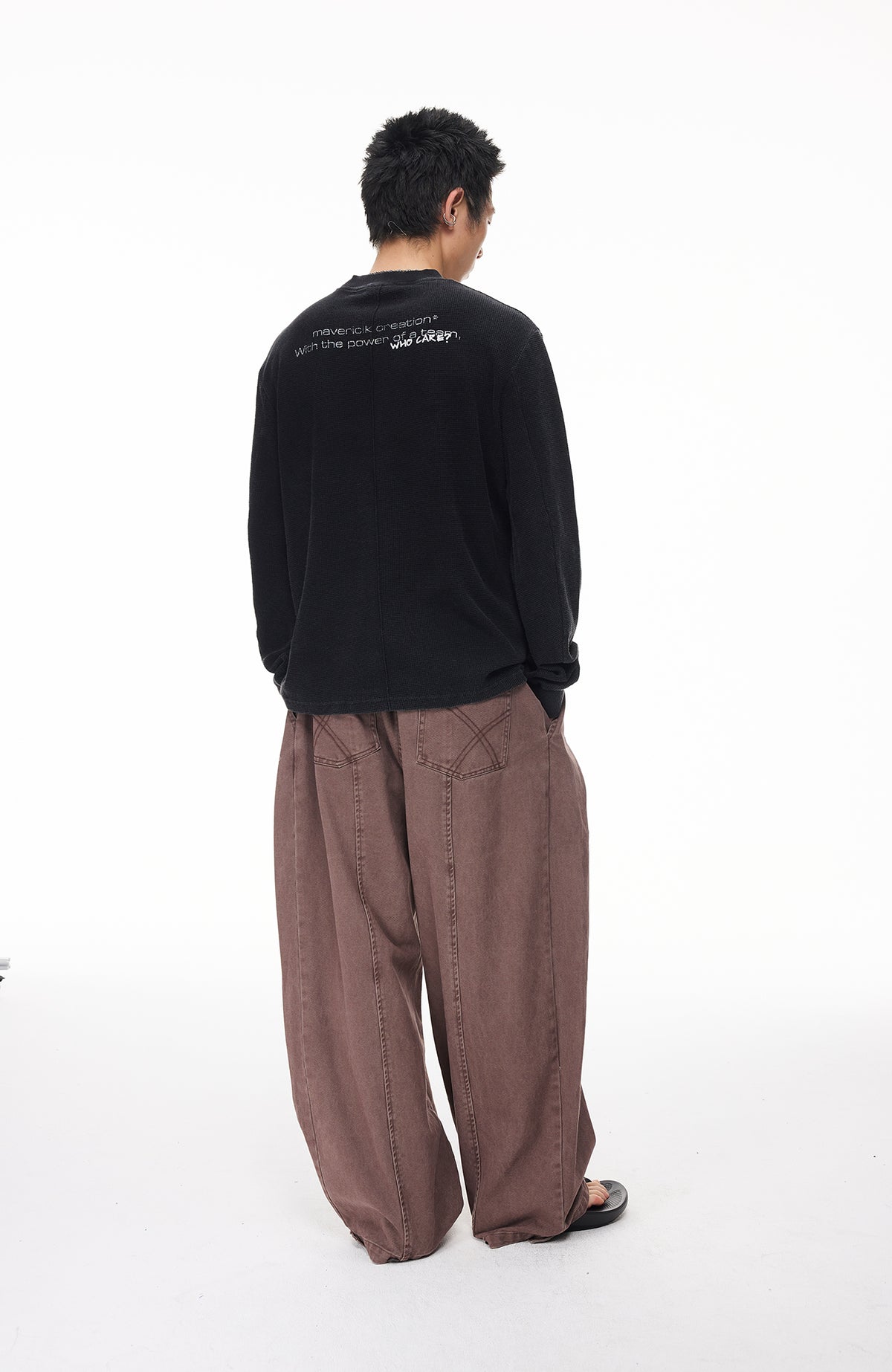 BOTANICA Washed Pleated Wide-Leg Pants