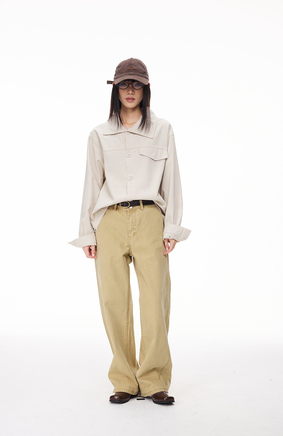 BOTANICA Deconstructed Asymmetric Placket Long-Sleeve Shirt