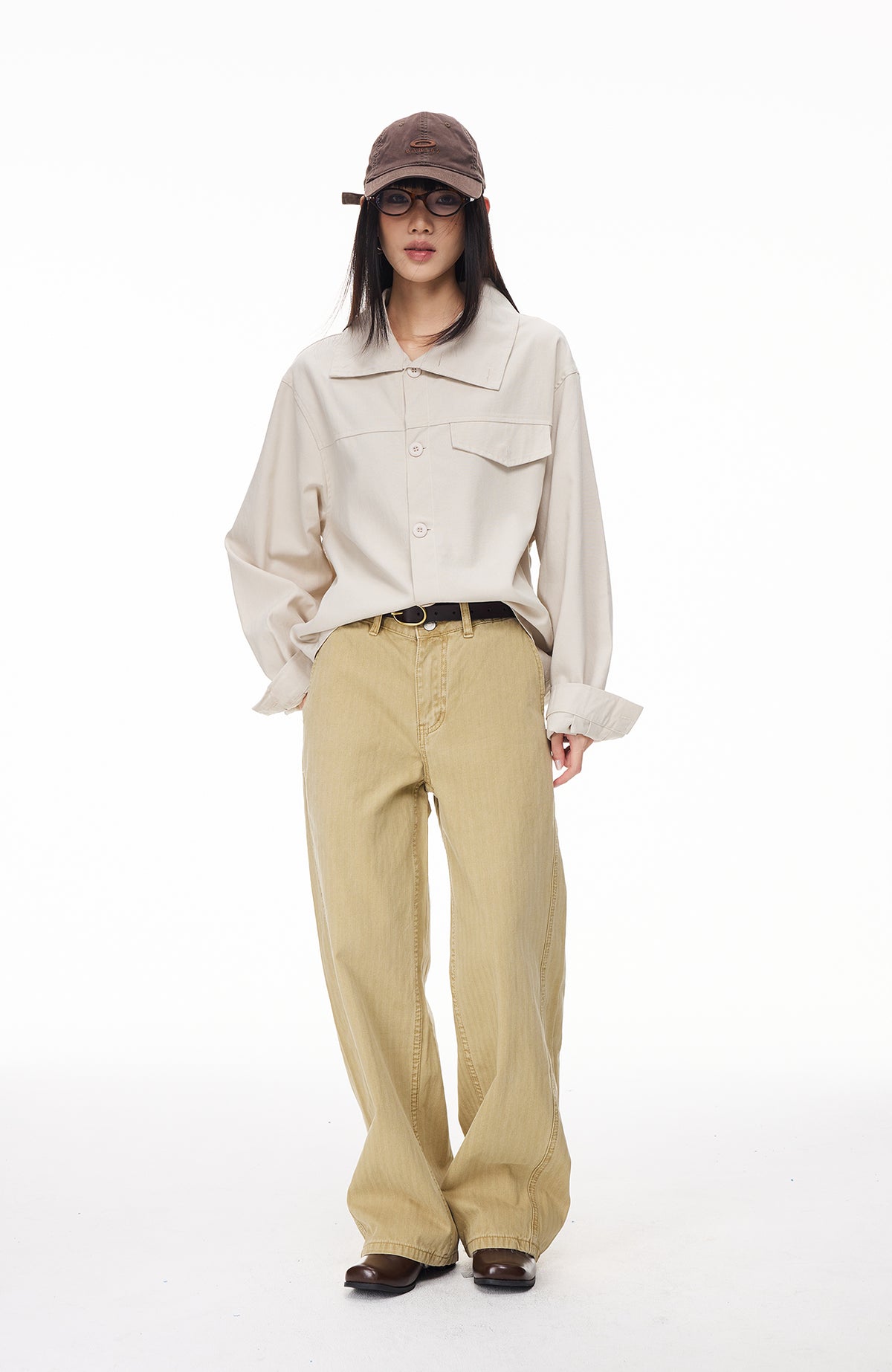 BOTANICA Deconstructed Asymmetric Placket Long-Sleeve Shirt