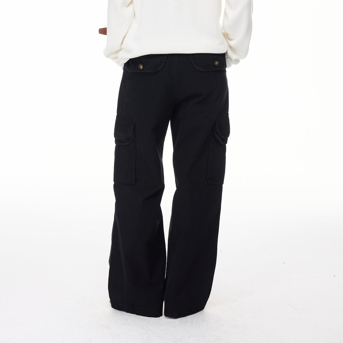 BOTANICA Washed Multi-Pocket Straight-Leg Cargo Jeans