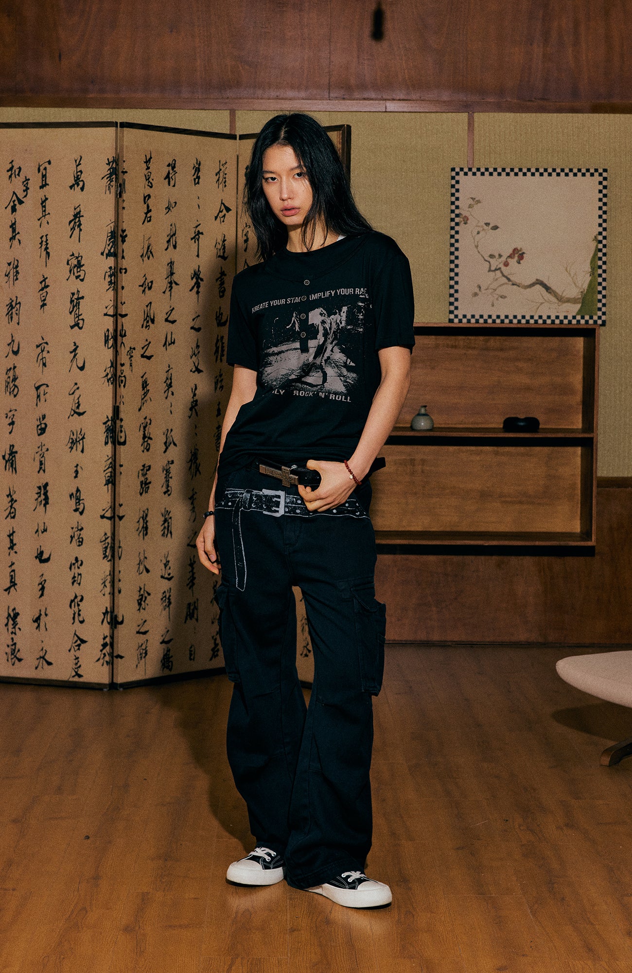 KREATE Faux-Layer Modal Henley Graphic Tee, premium urban and streetwear designers apparel on PROJECTISR.com, KREATE