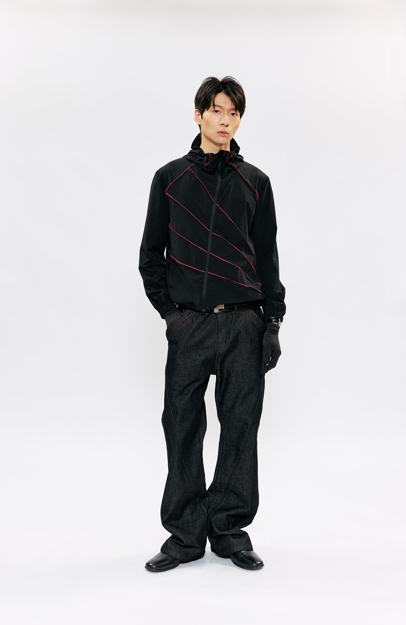 KREATE Asymmetrical Zip-Up UV Hooded Jacket, premium urban and streetwear designers apparel on PROJECTISR.com, KREATE
