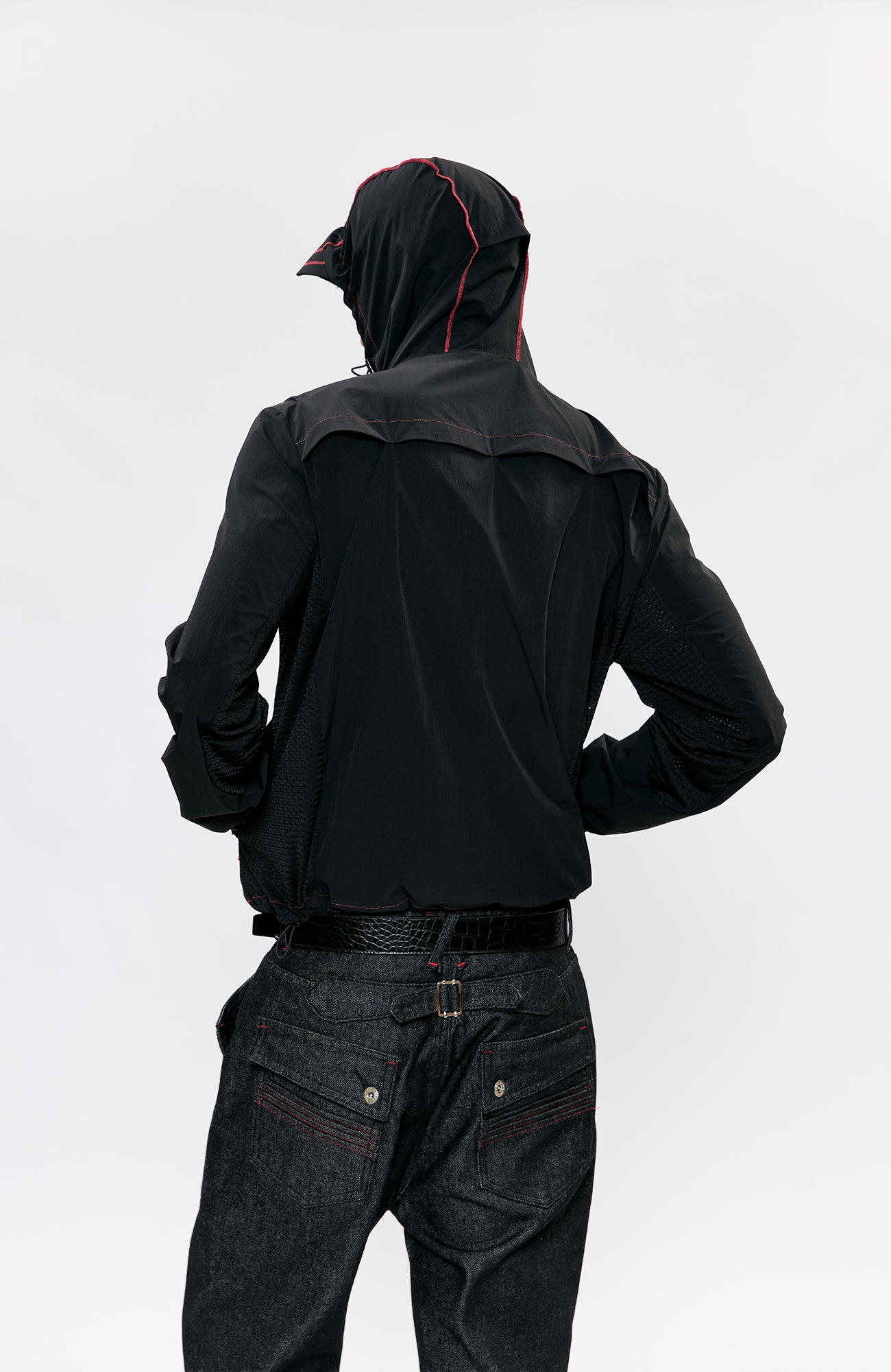 KREATE Asymmetrical Zip-Up UV Hooded Jacket, premium urban and streetwear designers apparel on PROJECTISR.com, KREATE