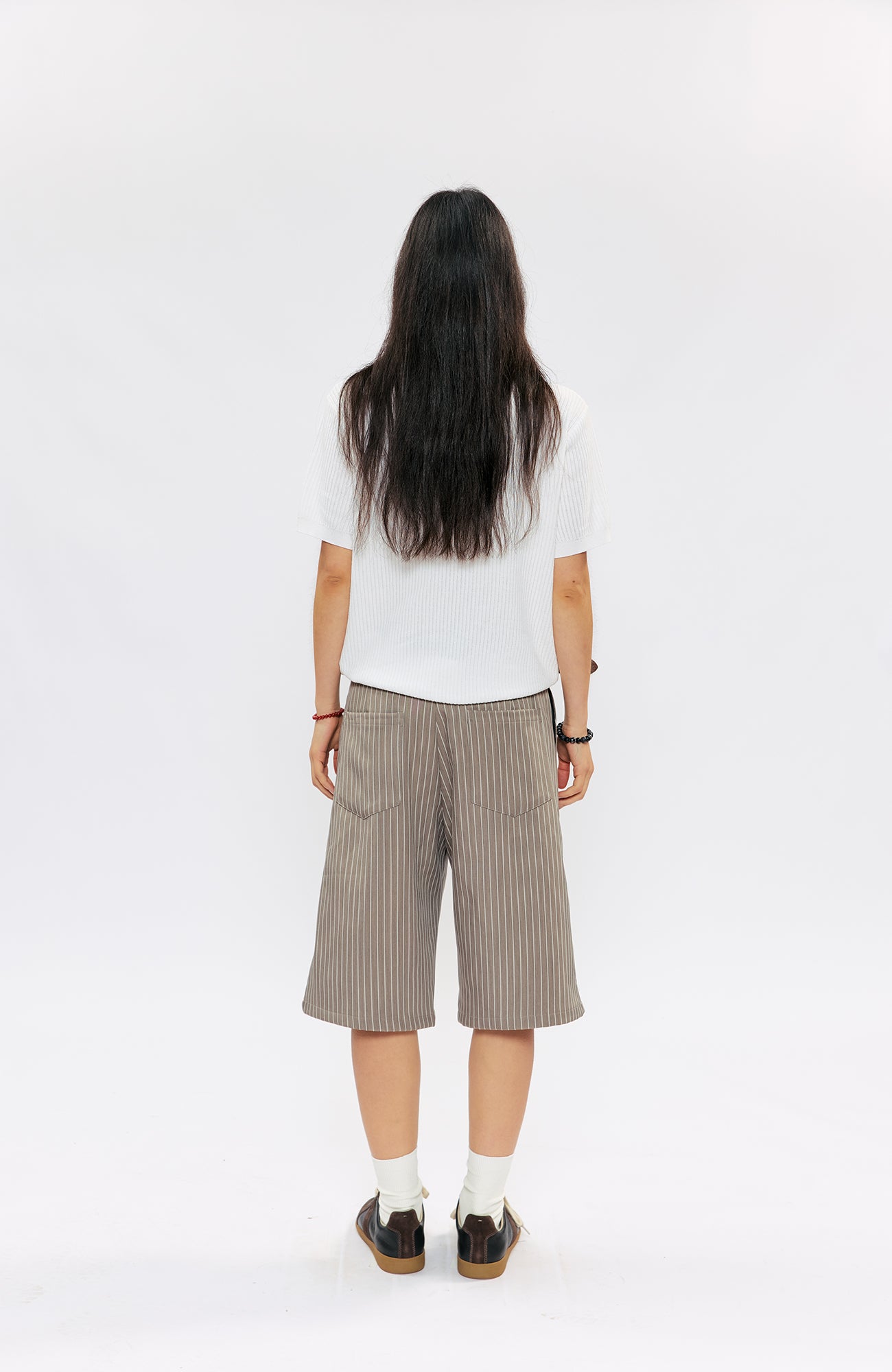 KREATE Pinstripe Pleated Suit Shorts, premium urban and streetwear designers apparel on PROJECTISR.com, KREATE