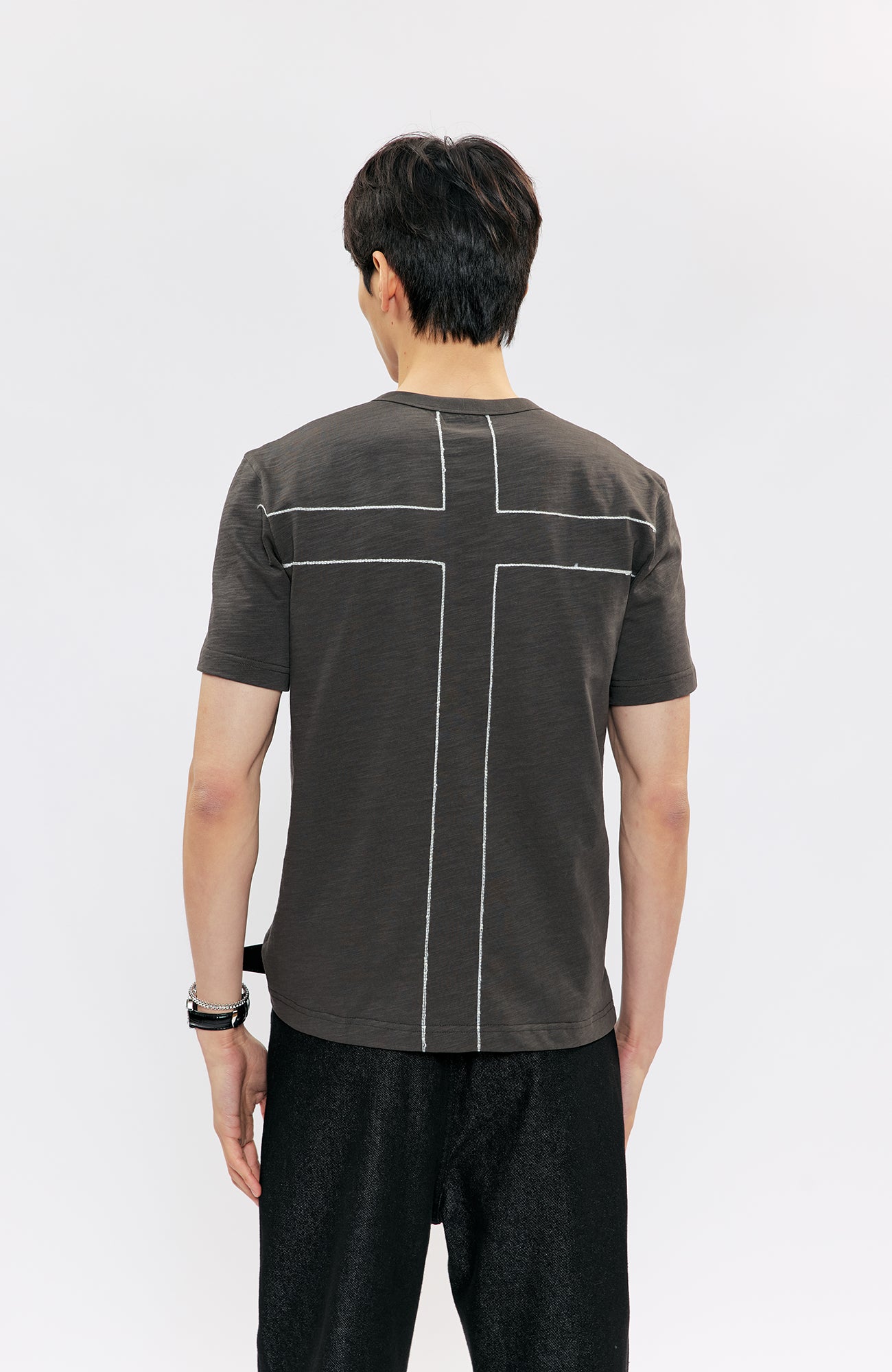 KREATE Cross-Stitch Henley T-Shirt, premium urban and streetwear designers apparel on PROJECTISR.com, KREATE