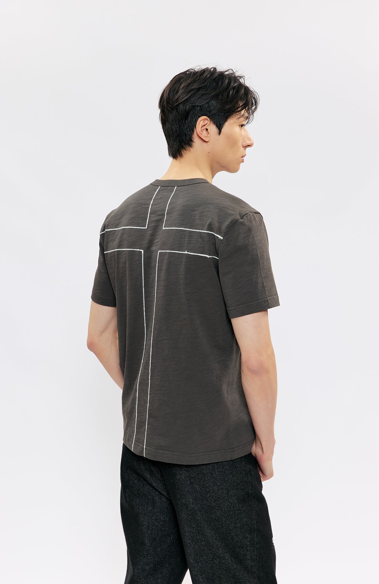KREATE Cross-Stitch Henley T-Shirt, premium urban and streetwear designers apparel on PROJECTISR.com, KREATE