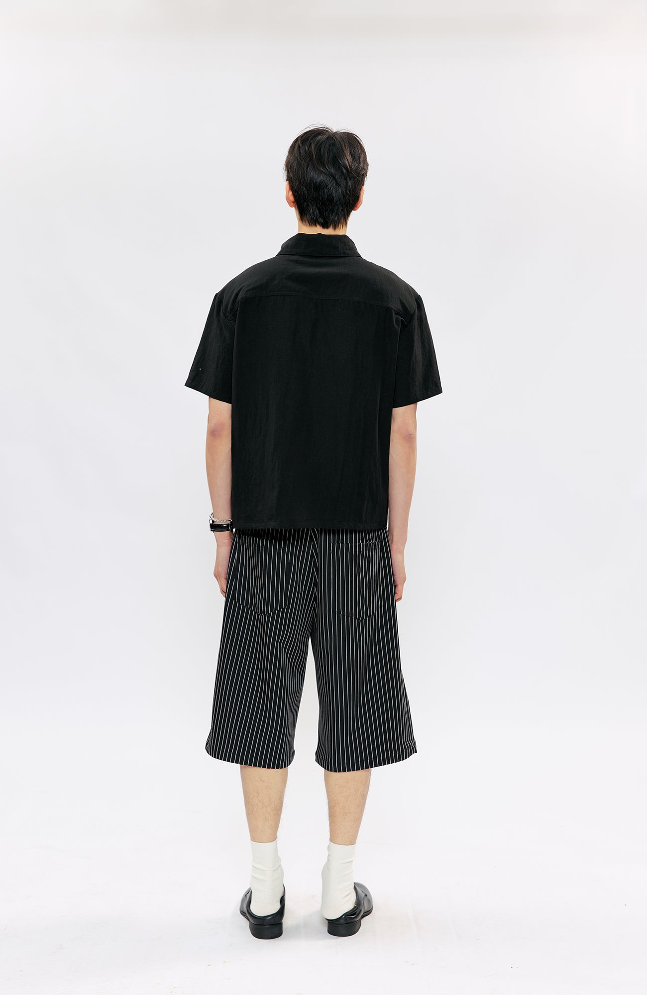 KREATE Pinstripe Pleated Suit Shorts, premium urban and streetwear designers apparel on PROJECTISR.com, KREATE