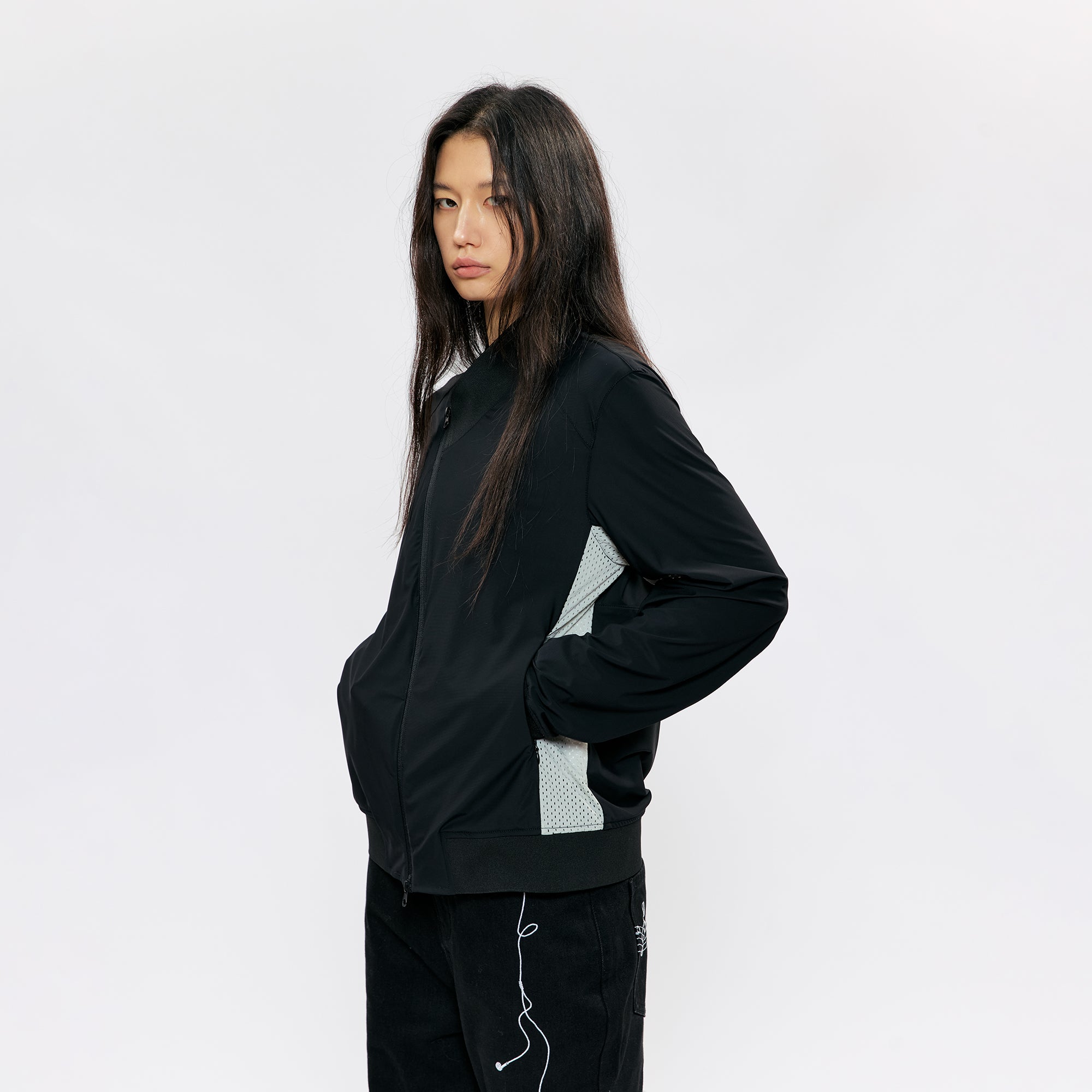 KREATE Asymmetric Zip Slim Sun Shield Jacket, premium urban and streetwear designers apparel on PROJECTISR.com, KREATE