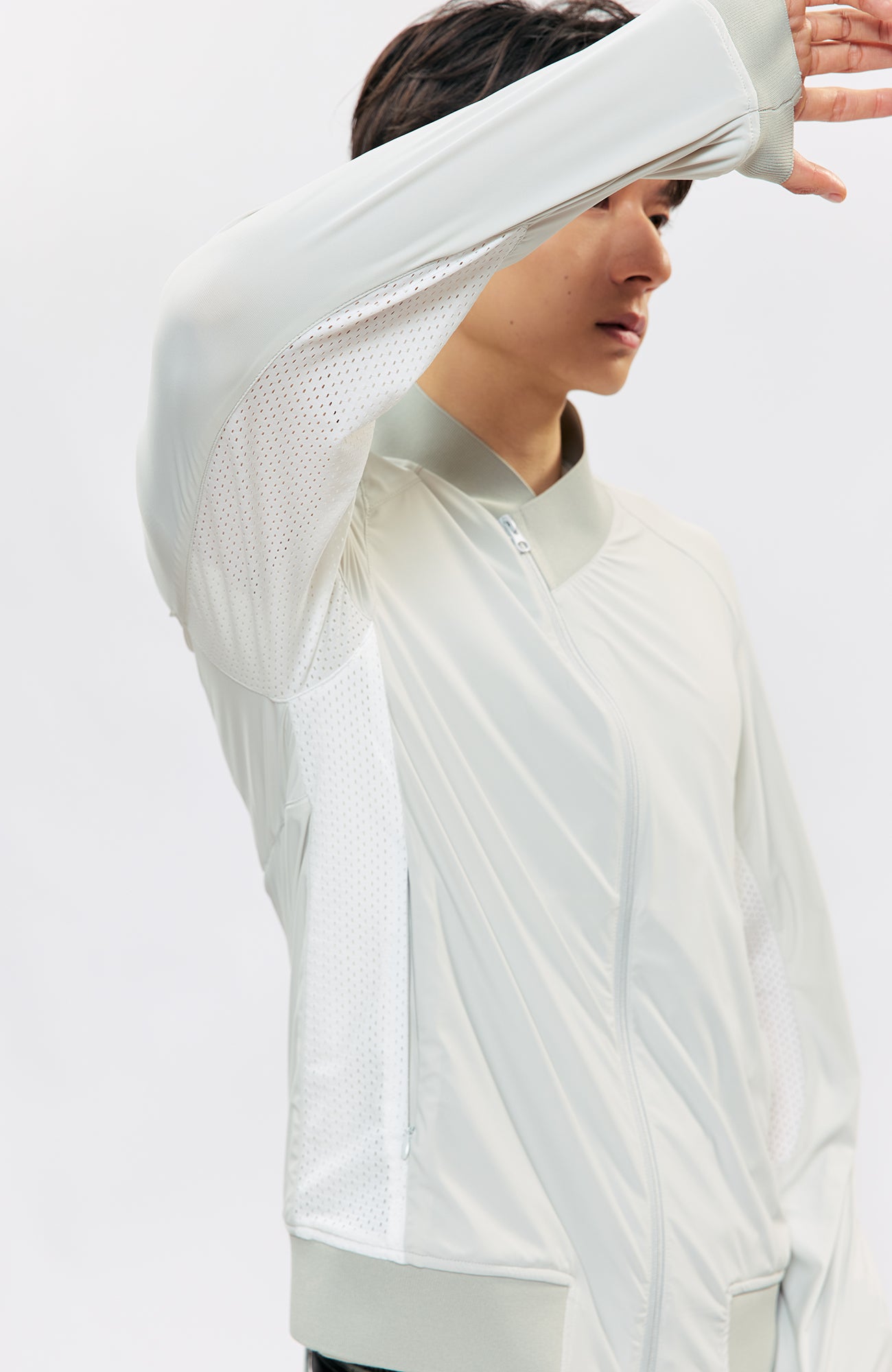KREATE Asymmetric Zip Slim Sun Shield Jacket, premium urban and streetwear designers apparel on PROJECTISR.com, KREATE