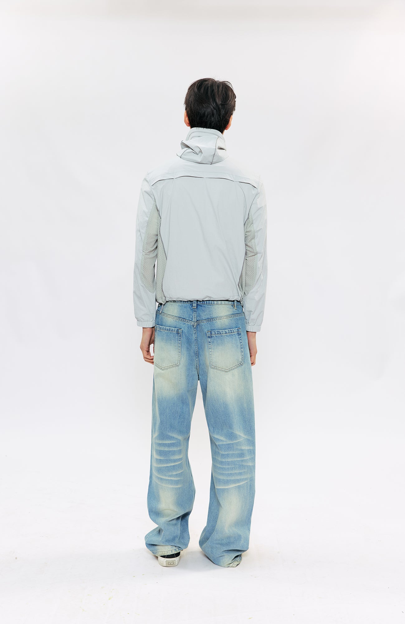 KREATE KREATE Cross-Stitch Wide-Leg Washed Jeans, premium urban and streetwear designers apparel on PROJECTISR.com, KREATE