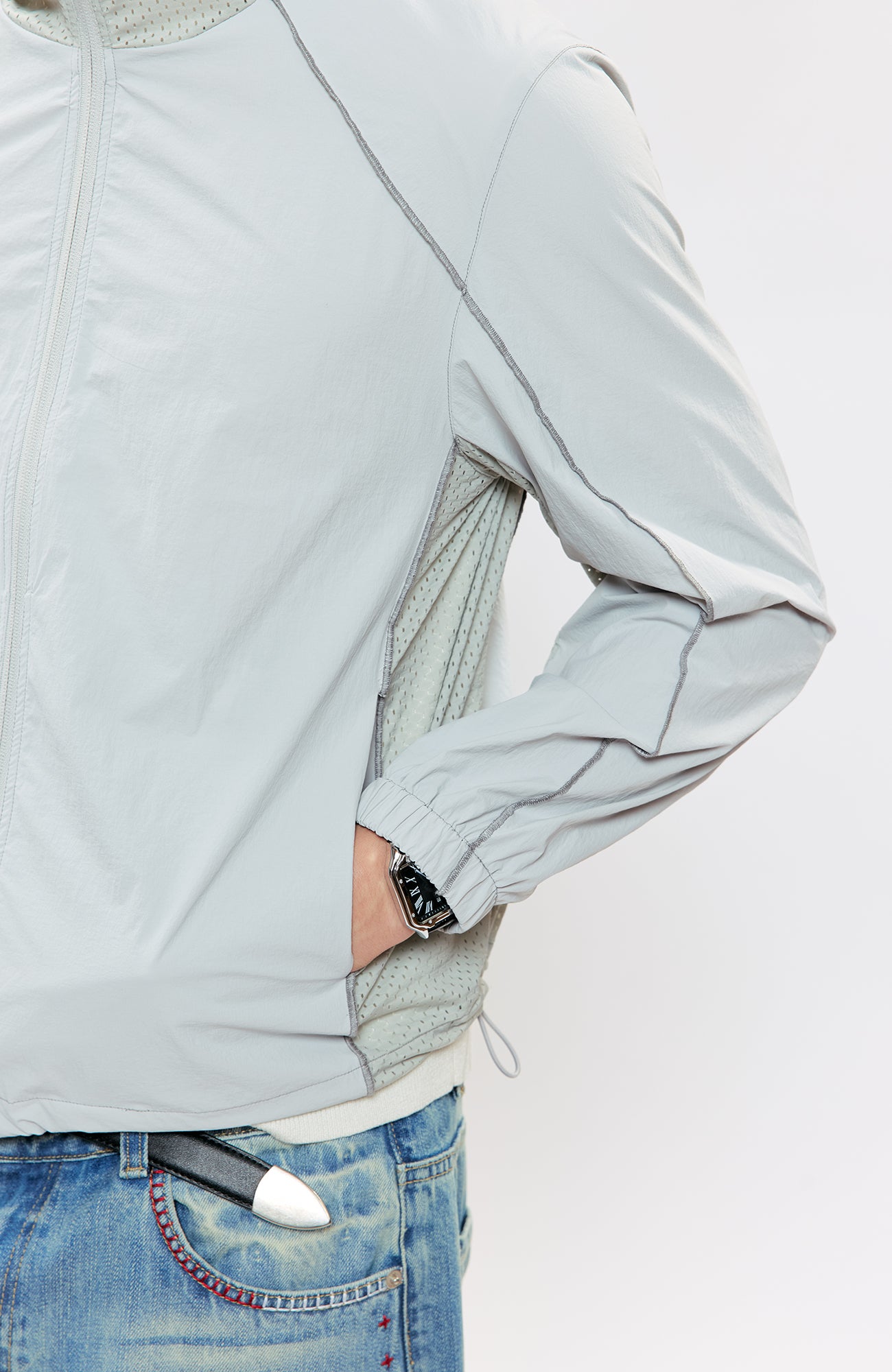 KREATE Contrast-Seam Sun Shield Jacket, premium urban and streetwear designers apparel on PROJECTISR.com, KREATE