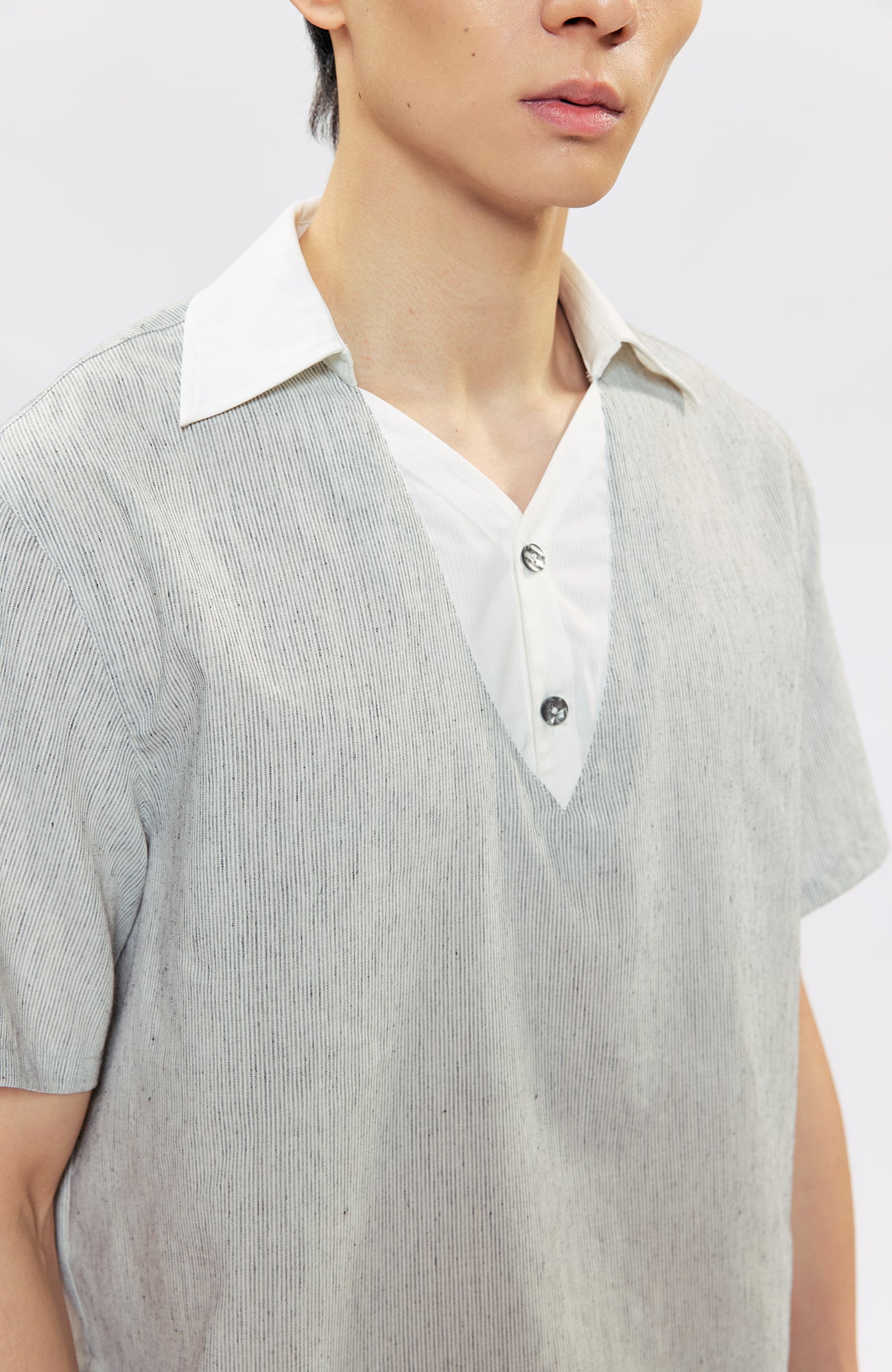 KREATE Layered V-Neck Collared T-Shirt, premium urban and streetwear designers apparel on PROJECTISR.com, KREATE