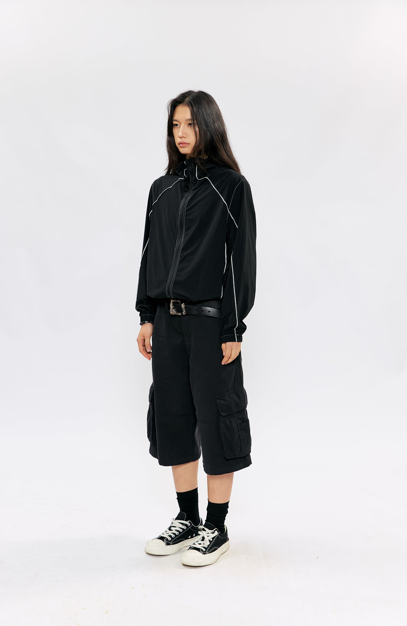 KREATE Contrast-Seam Sun Shield Jacket, premium urban and streetwear designers apparel on PROJECTISR.com, KREATE