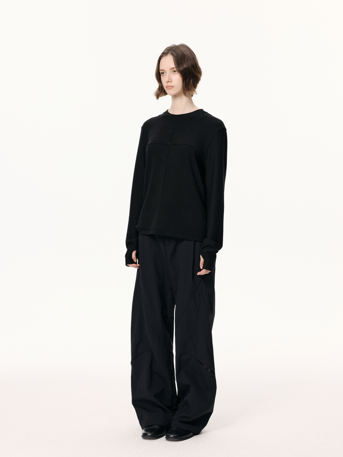 KREATE Splash-Proof Deconstructed Multi-Pocket Pleated Wide-Leg Pants