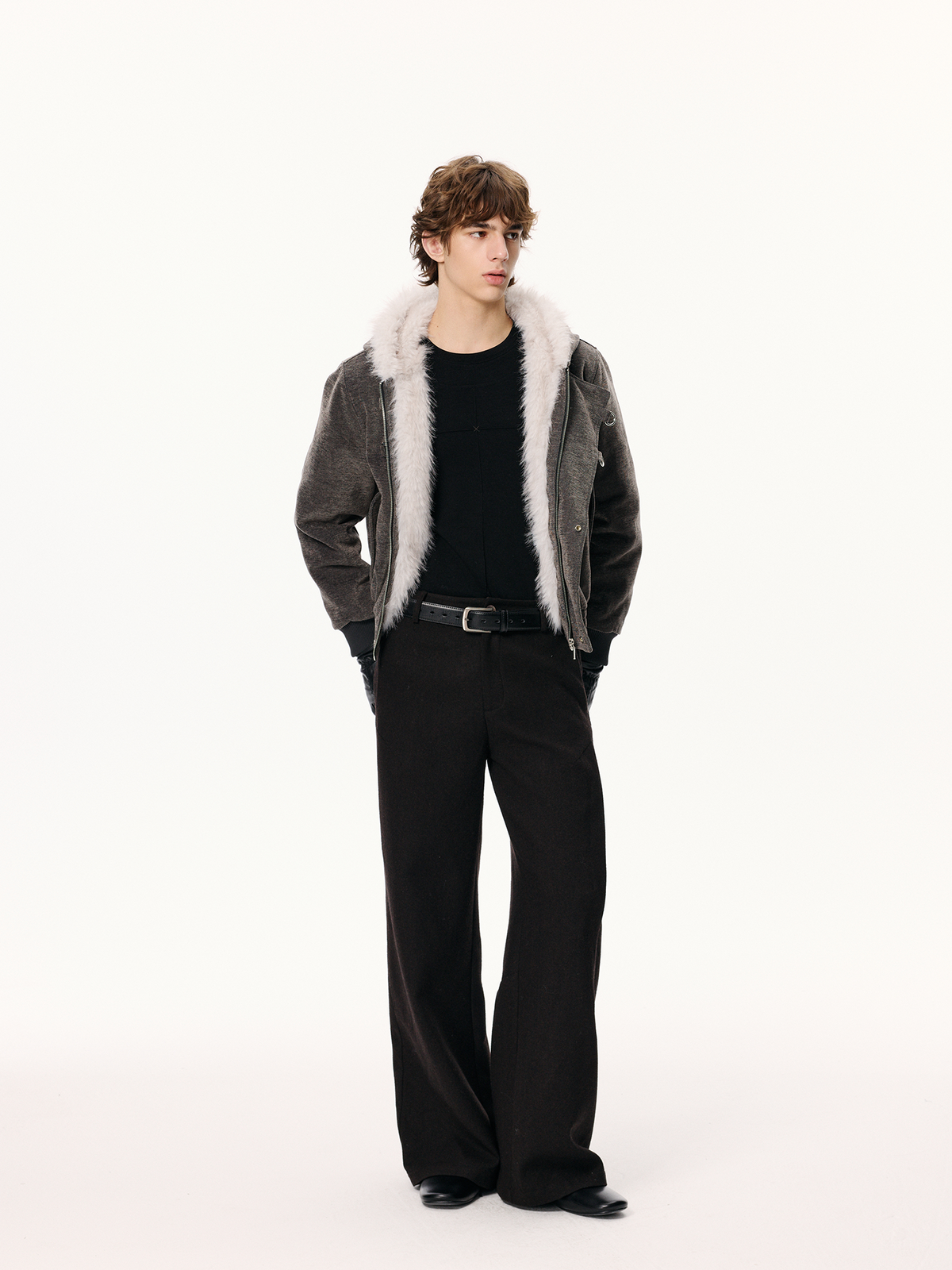 KREATE Hooded Chenille Textured Puffer Jacket