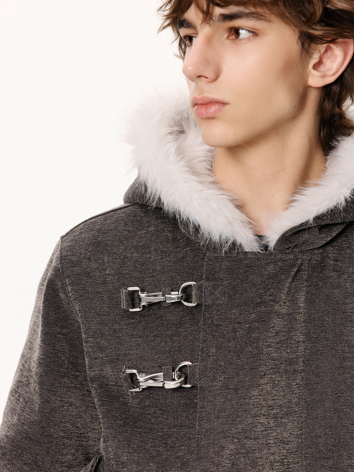 KREATE Hooded Chenille Textured Puffer Jacket