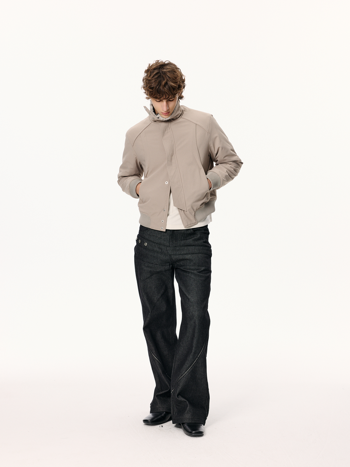 KREATE Faux Fur Stand-Collar Short Puffer Jacket