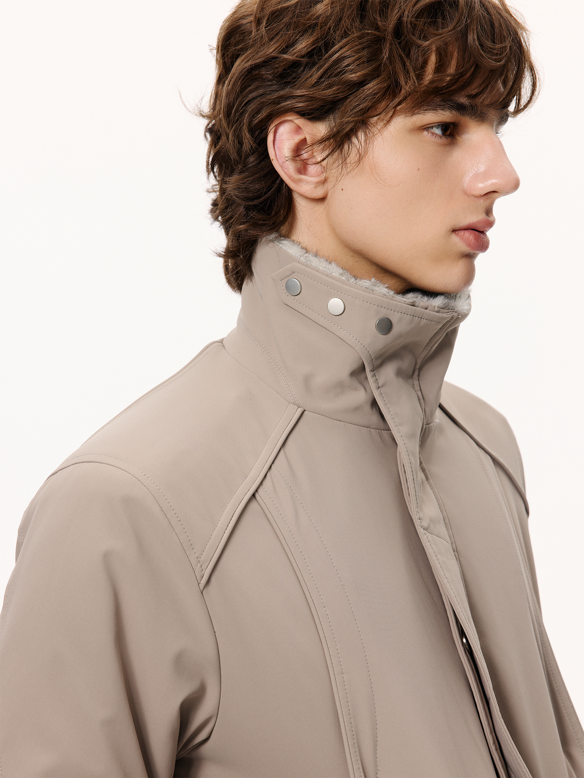 KREATE Faux Fur Stand-Collar Short Puffer Jacket
