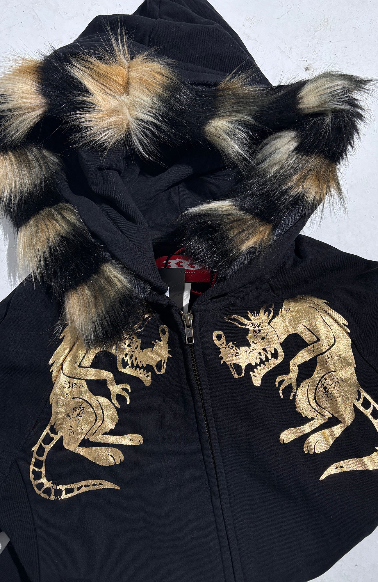 PCCVISION Foil Graphic Slim Zip-Up Hoodie