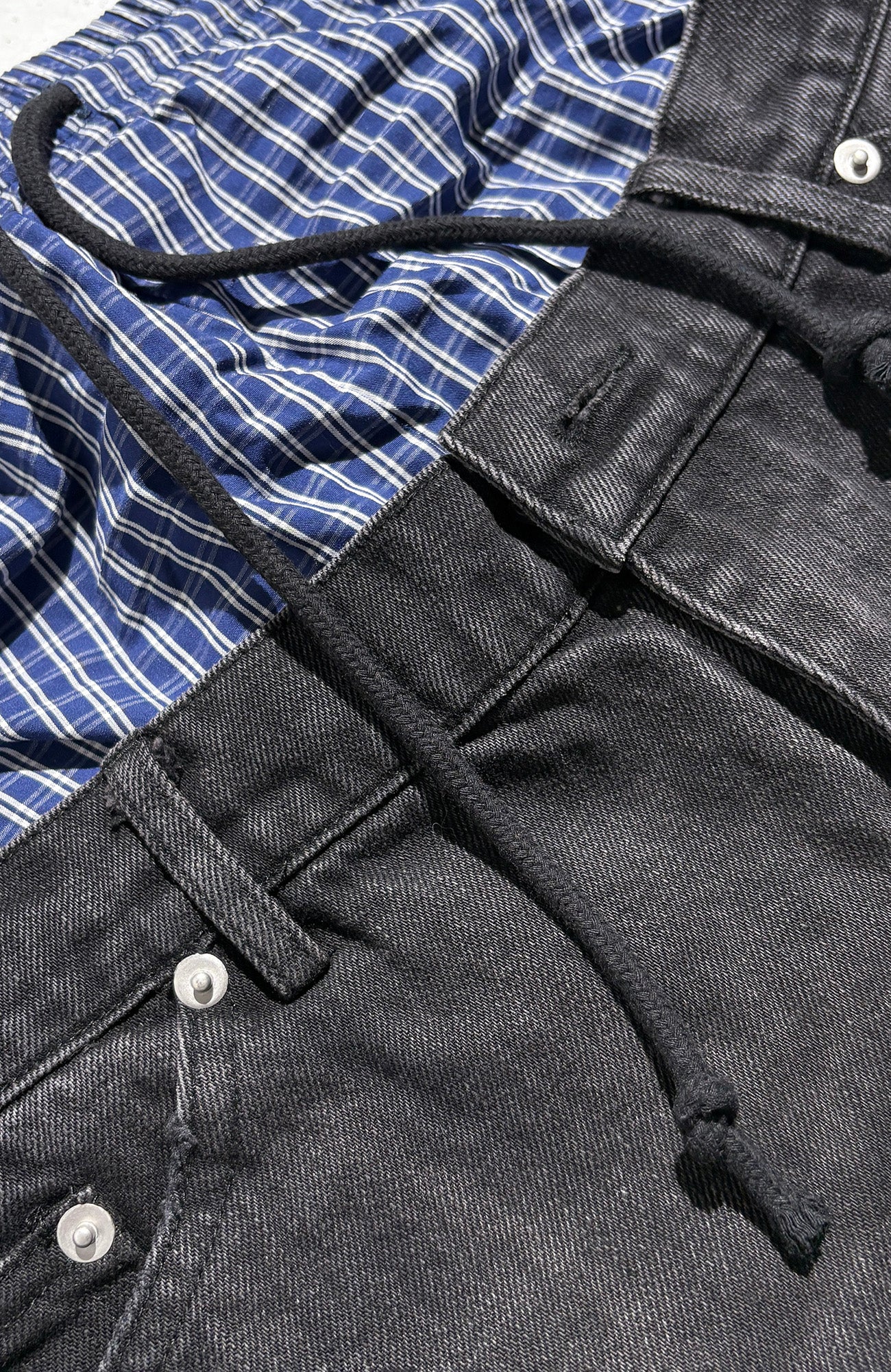 PCCVISION Double-Waist Washed Baggy Jeans