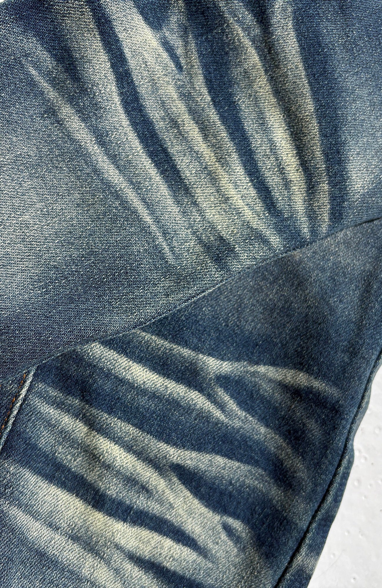 PCCVISION Washed Flap Pockets Slim Flared Jeans