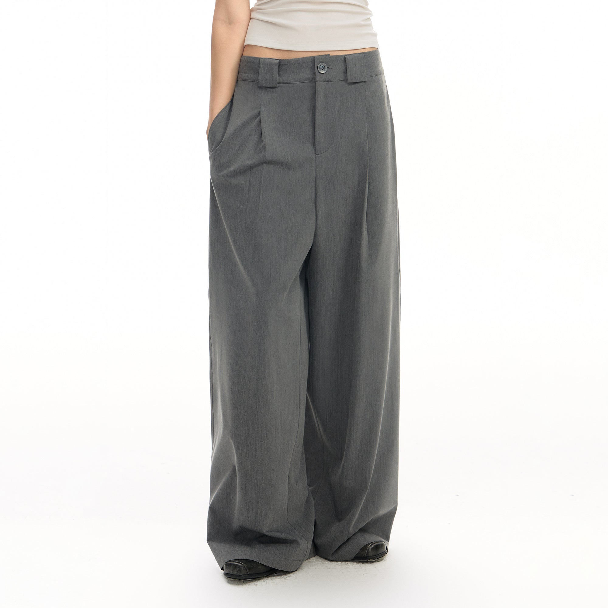 TGNS Pleated Wide-Leg Trousers