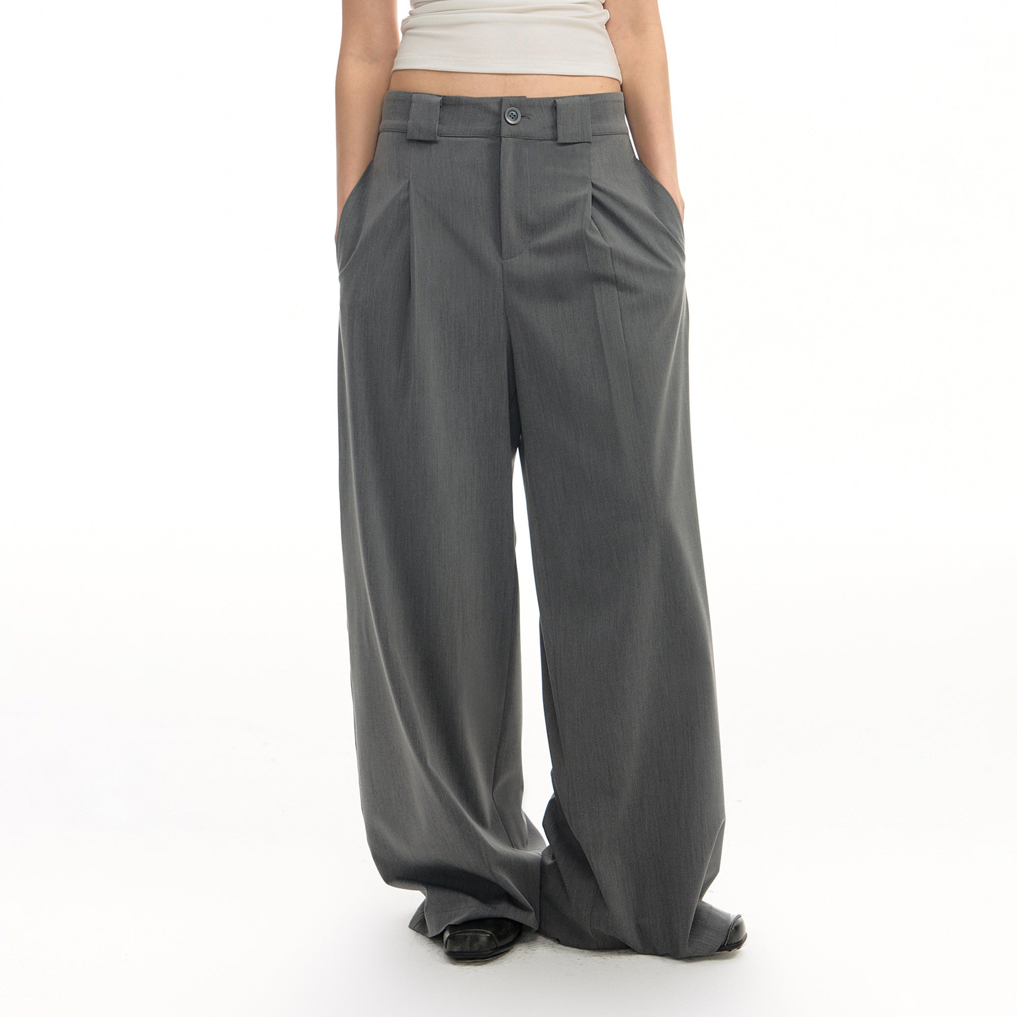 TGNS Pleated Wide-Leg Trousers