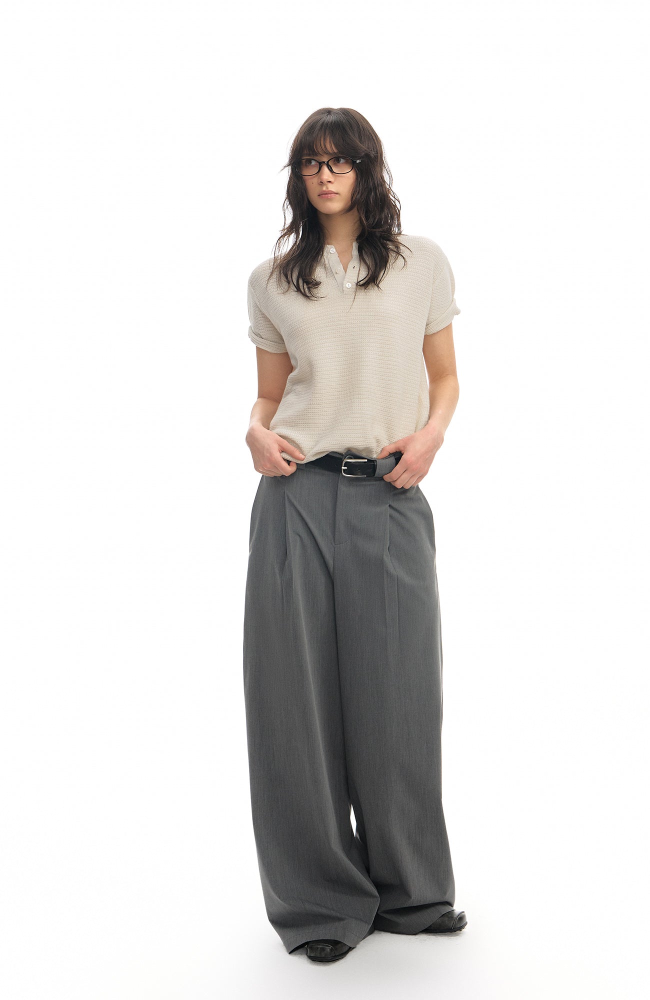 TGNS Pleated Wide-Leg Trousers