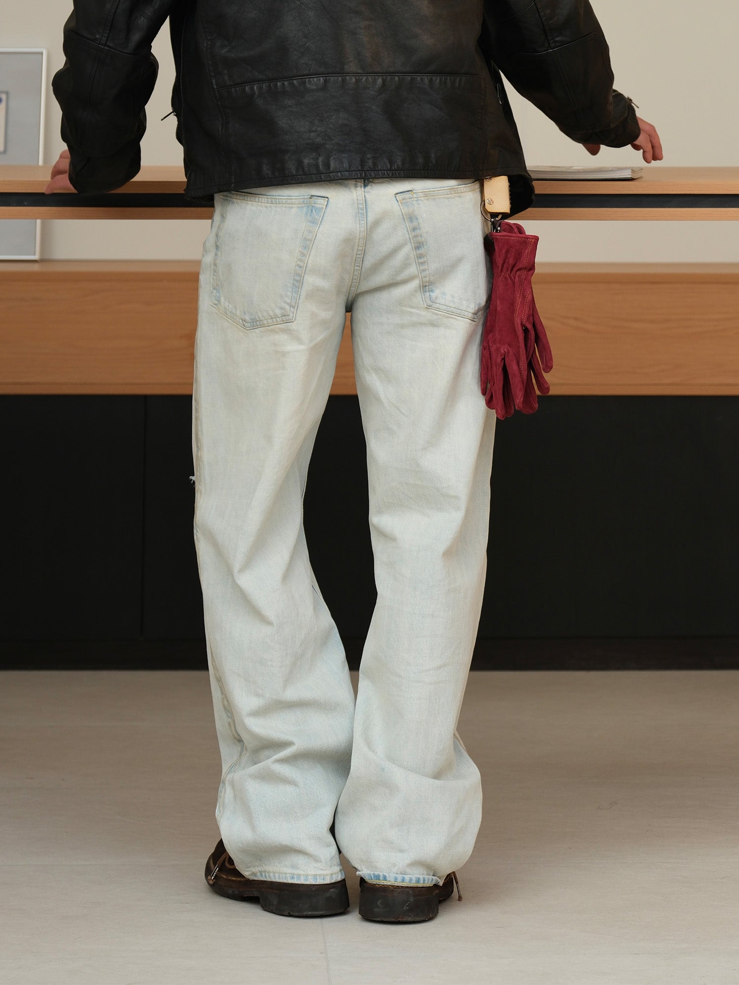 NEIGBORL Retro Washed Distressed Straight-Leg Jeans, premium urban and streetwear designers apparel on PROJECTISR.com, NEIGBORL