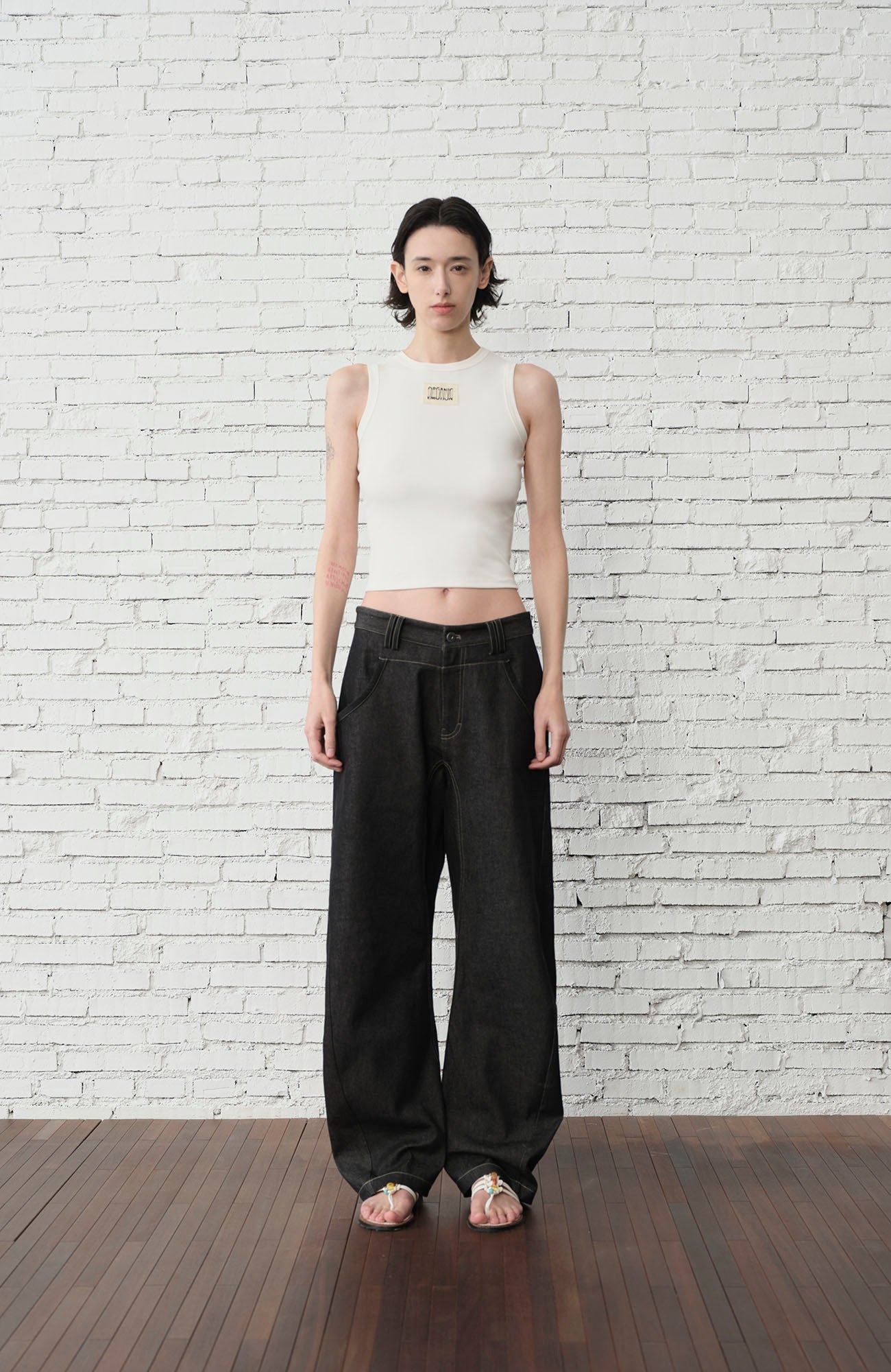 ORGANIC EMOTION EMOTION Contrast-Paneled Workwear Jeans, premium urban and streetwear designers apparel on PROJECTISR.com, ORGANIC EMOTION