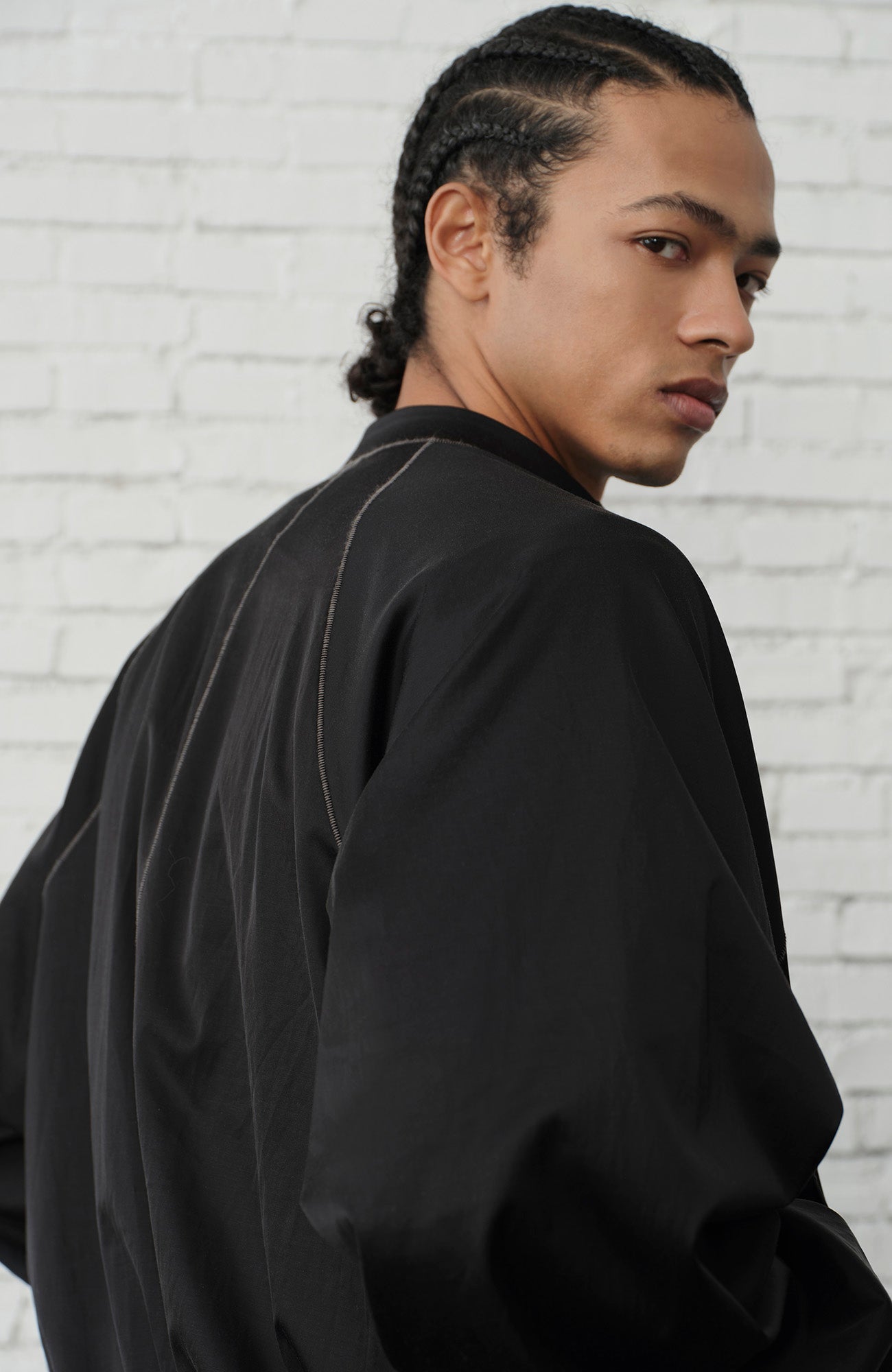 ORGANIC Raglan-Sleeve Satin Zip Jacket, premium urban and streetwear designers apparel on PROJECTISR.com, ORGANIC EMOTION
