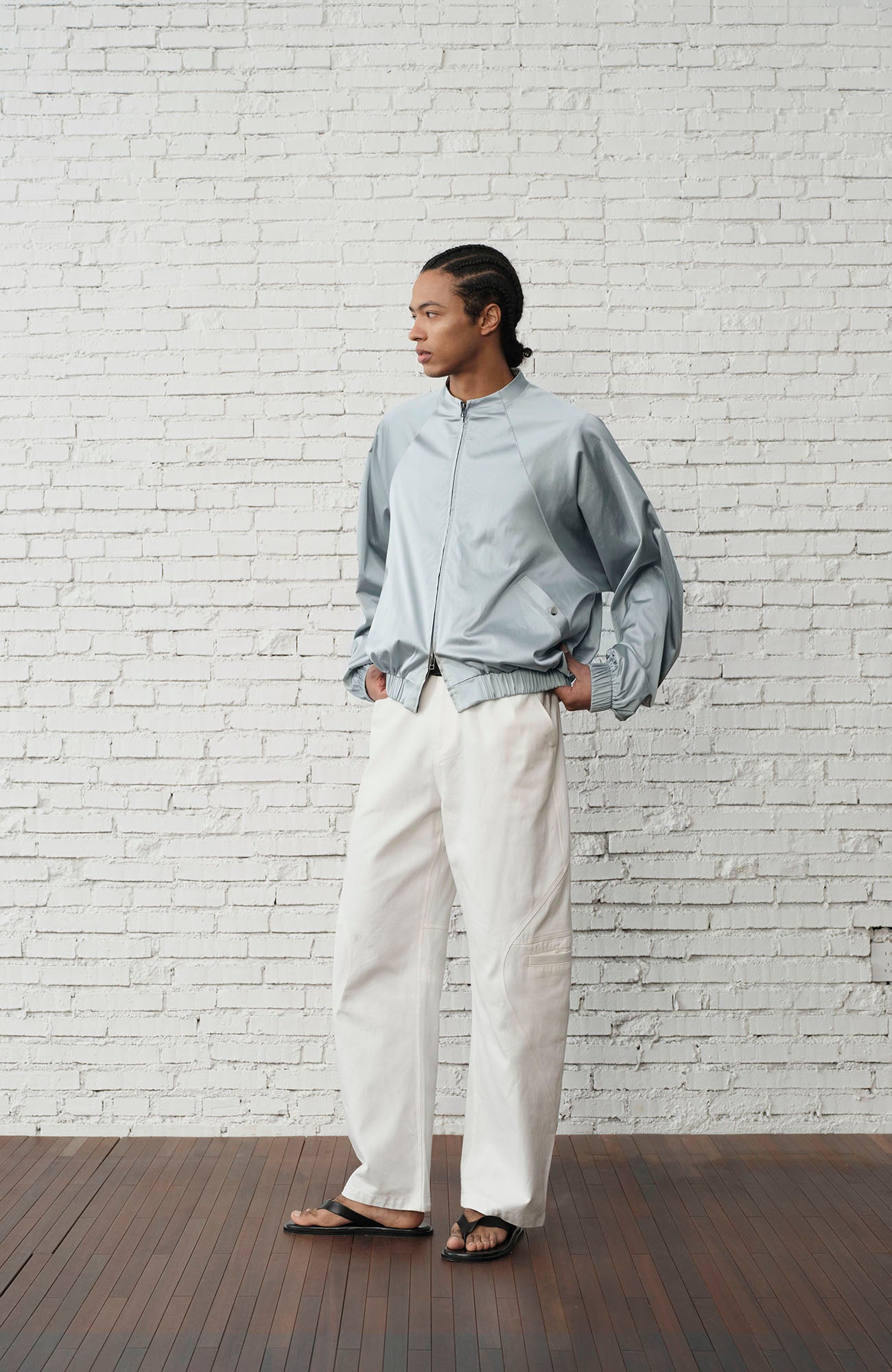 ORGANIC Raglan-Sleeve Satin Zip Jacket, premium urban and streetwear designers apparel on PROJECTISR.com, ORGANIC EMOTION