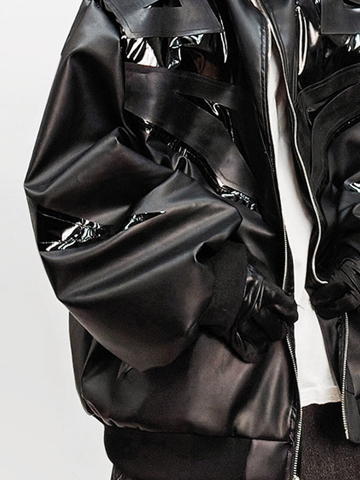 UUCSCC Faux Leather Oversized Baseball Bomber Jacket