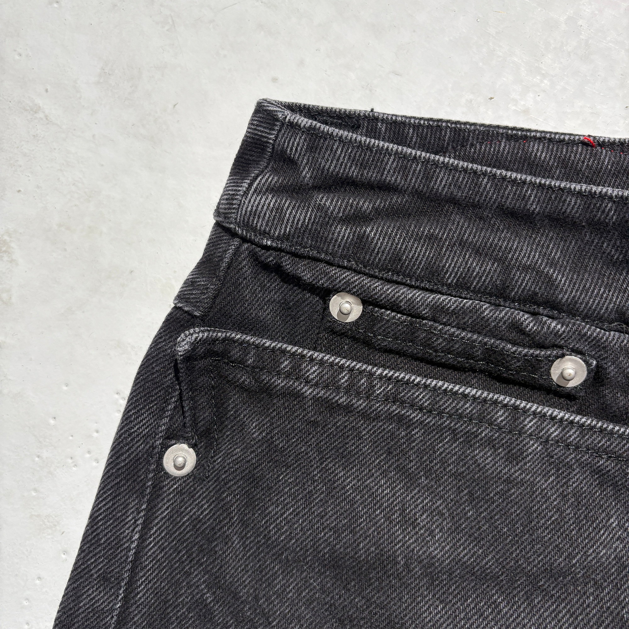 PCCVISION Washed Double-Layered Multi-Pockets Jeans