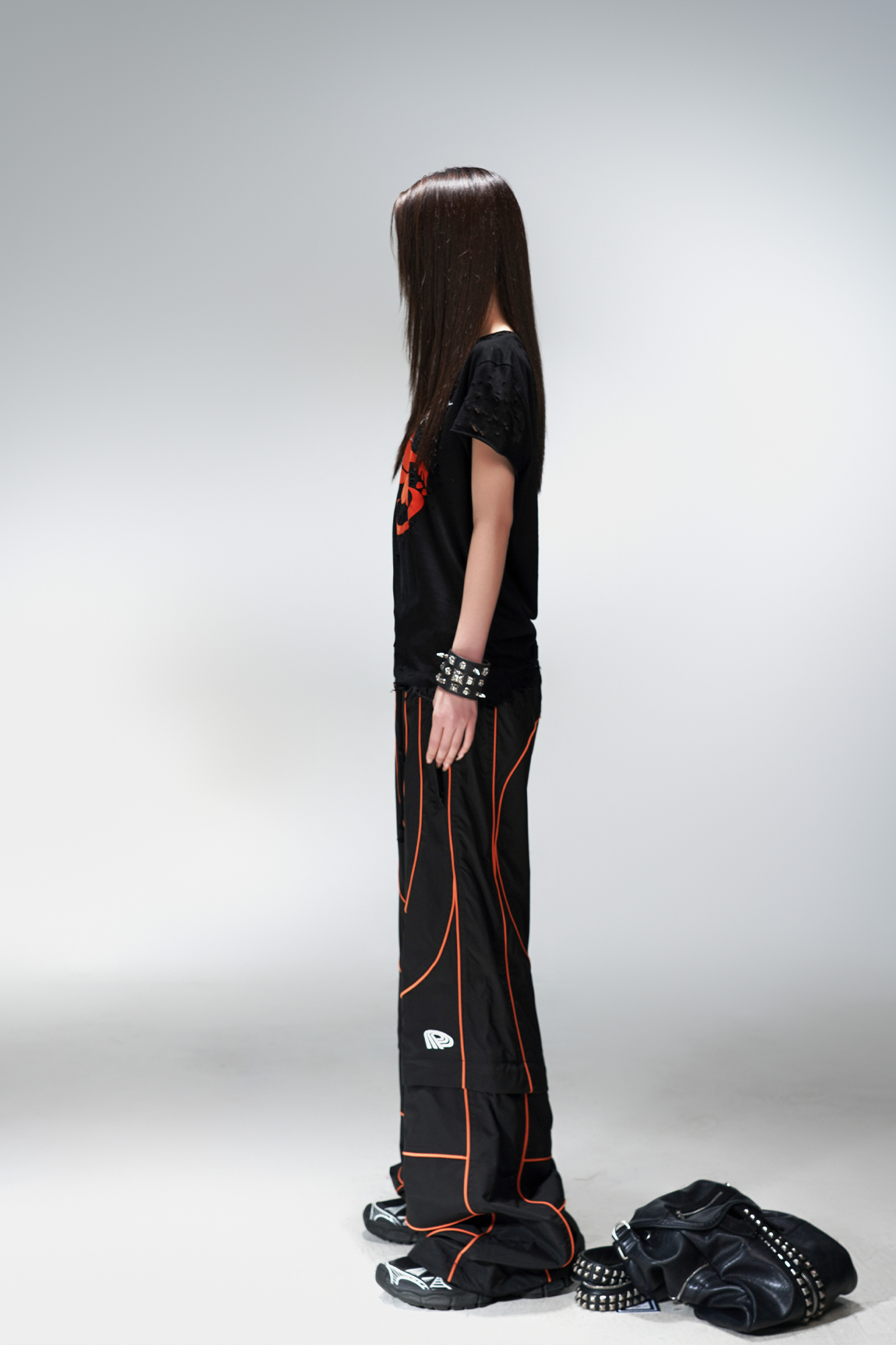 PCCVISION Contrast-Stitch Detachable Paneled Wide-Leg Pants, premium urban and streetwear designers apparel on PROJECTISR.com, PCCVISION