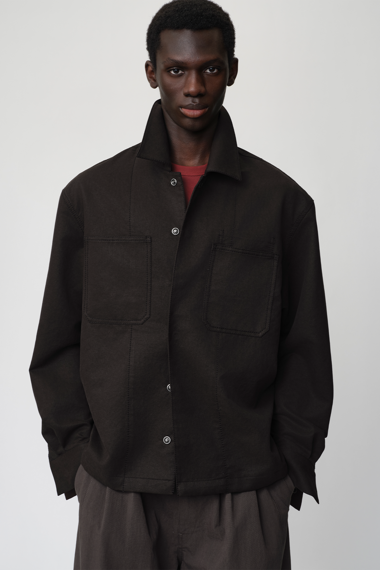 OPICLOTH Cotton-Blend Patch-Pocket Jacket, premium urban and streetwear designers apparel on PROJECTISR.com, OPICLOTH