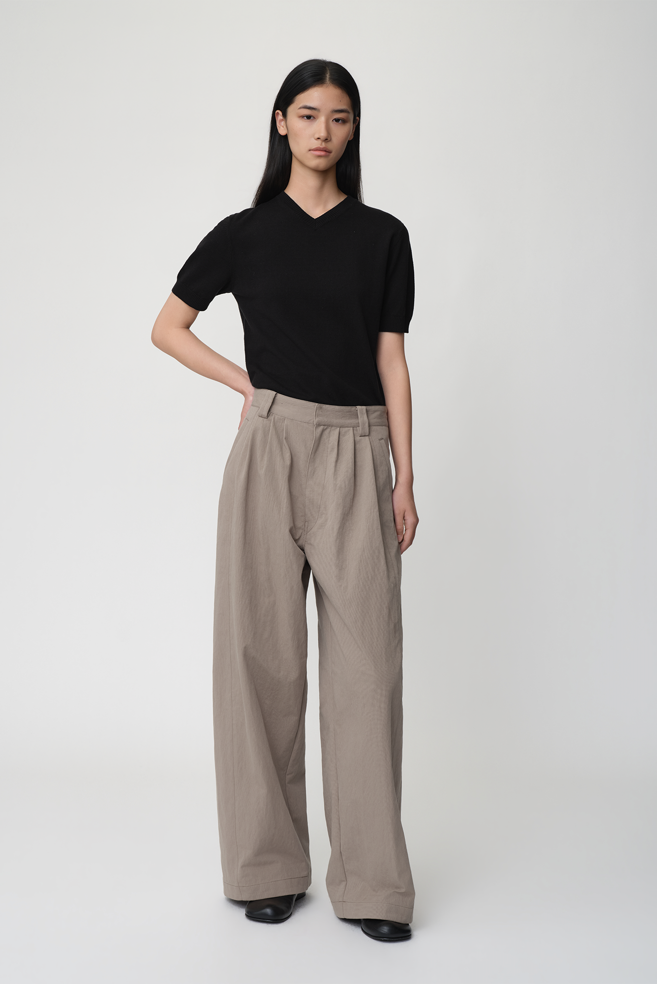OPICLOTH Retro Pleated Wide-Leg Trousers, premium urban and streetwear designers apparel on PROJECTISR.com, OPICLOTH
