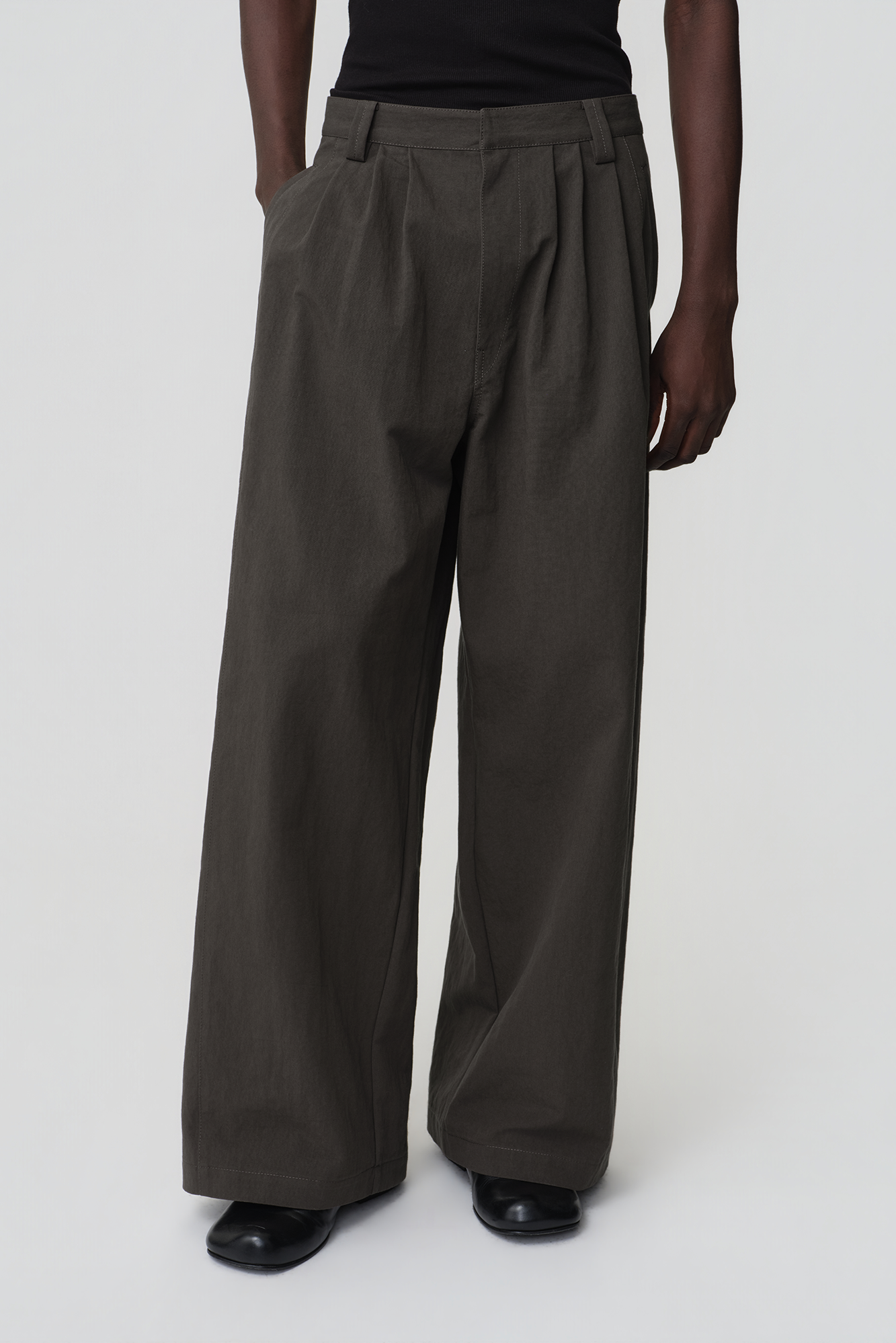 OPICLOTH Retro Pleated Wide-Leg Trousers, premium urban and streetwear designers apparel on PROJECTISR.com, OPICLOTH