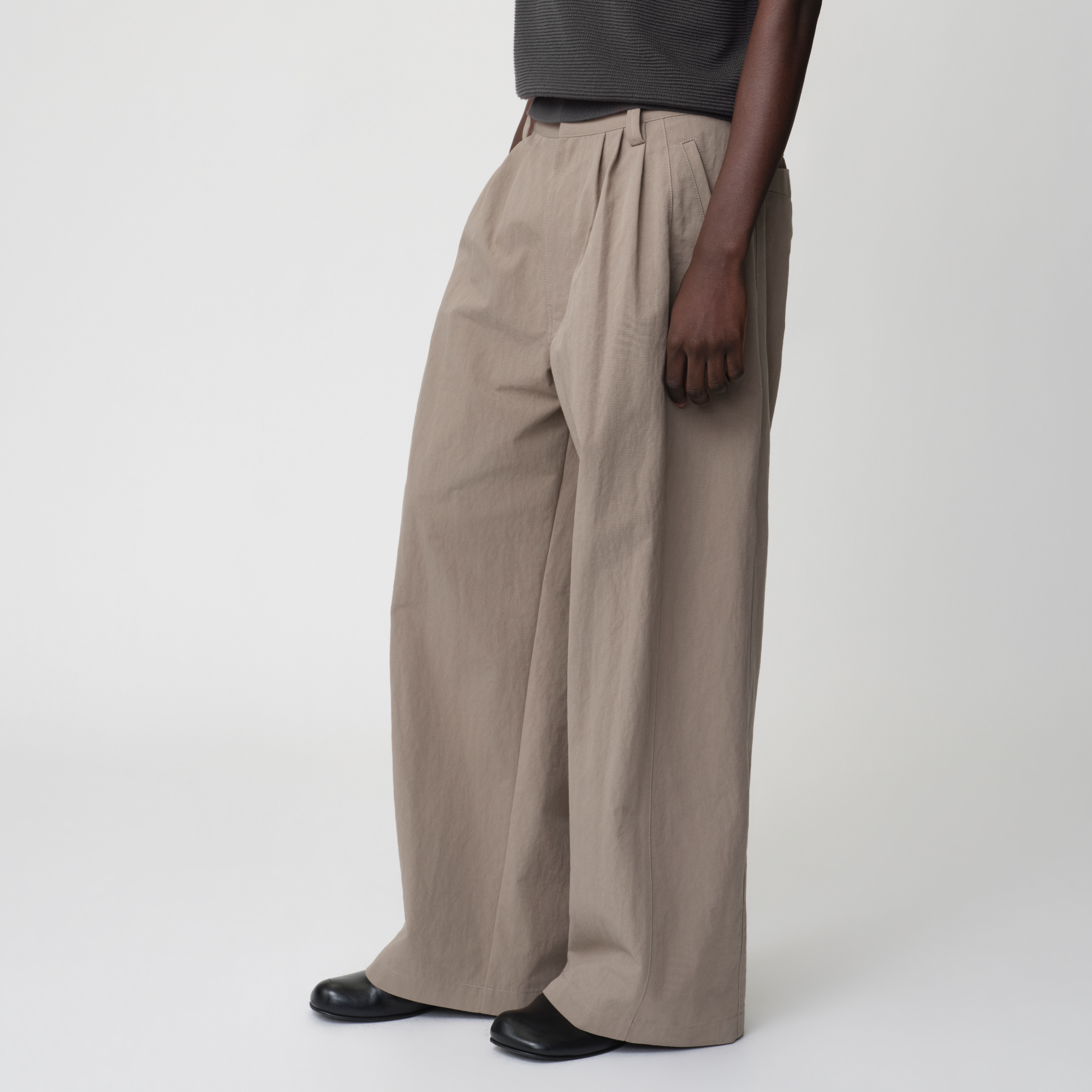OPICLOTH Retro Pleated Wide-Leg Trousers, premium urban and streetwear designers apparel on PROJECTISR.com, OPICLOTH