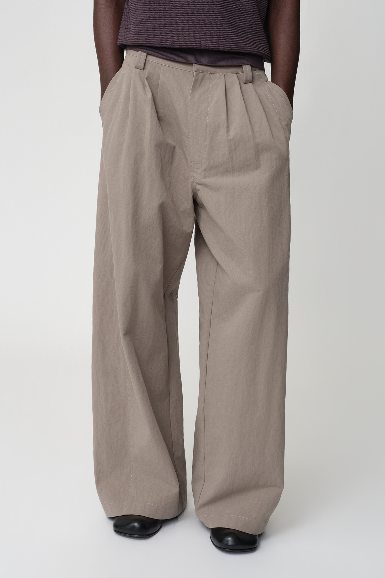 OPICLOTH Retro Pleated Wide-Leg Trousers, premium urban and streetwear designers apparel on PROJECTISR.com, OPICLOTH