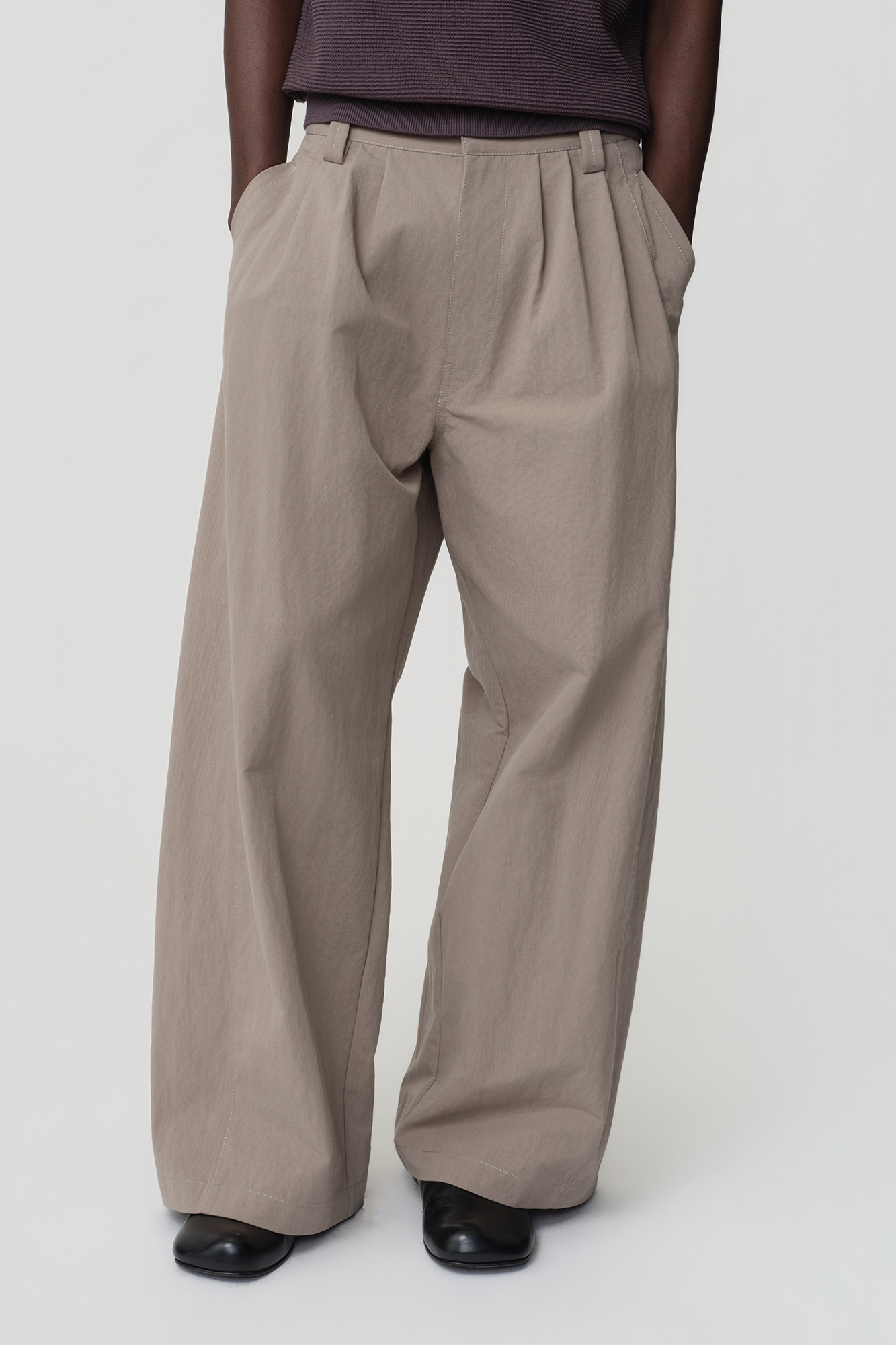 OPICLOTH Retro Pleated Wide-Leg Trousers, premium urban and streetwear designers apparel on PROJECTISR.com, OPICLOTH