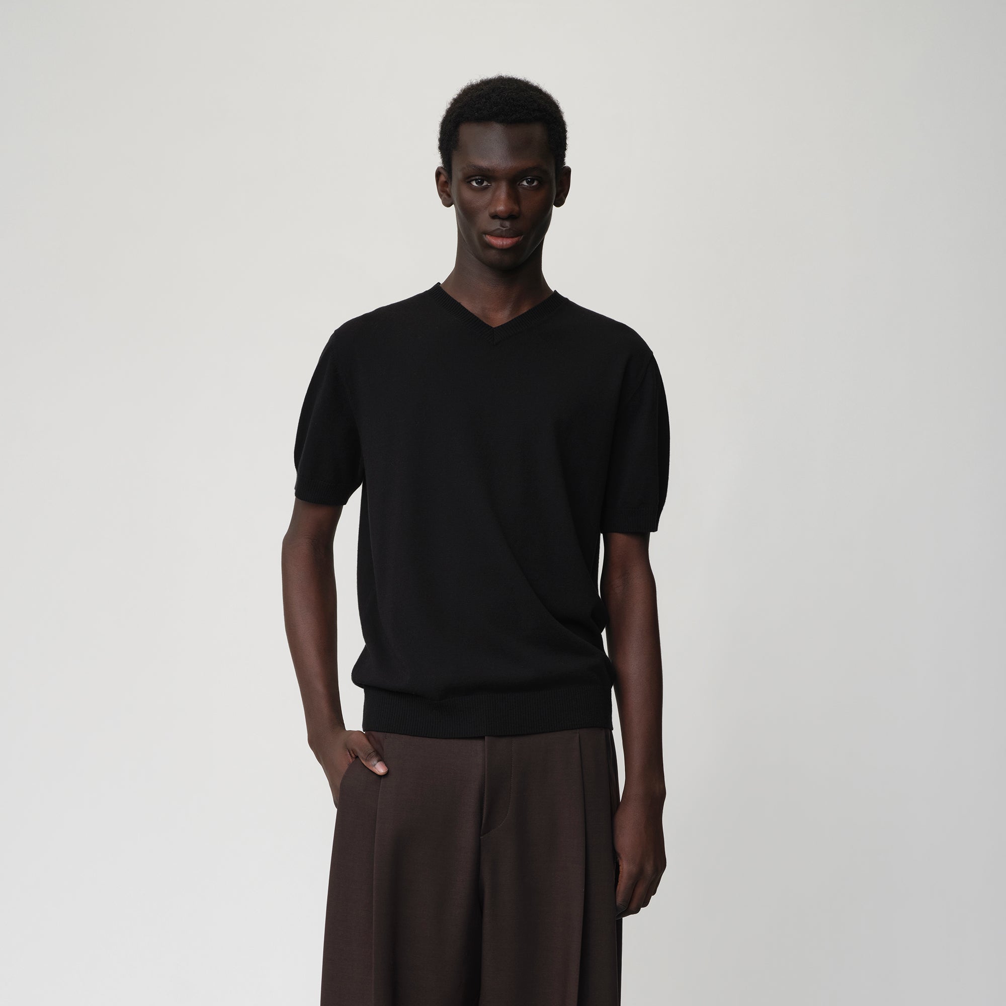 OPICLOTH V-Neck Knit Sweater Tee, premium urban and streetwear designers apparel on PROJECTISR.com, OPICLOTH