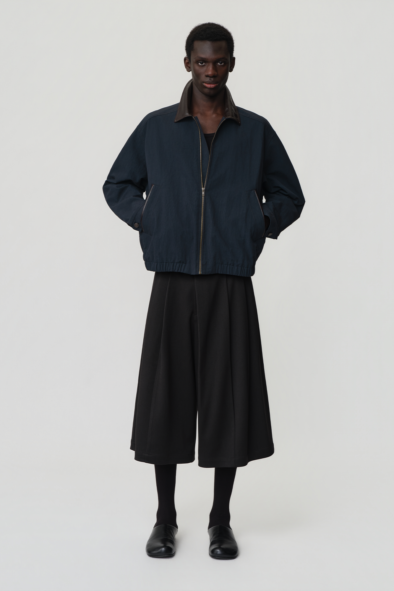 OPICLOTH Retro Contrast Leather Collar Jacket, premium urban and streetwear designers apparel on PROJECTISR.com, DND4DES