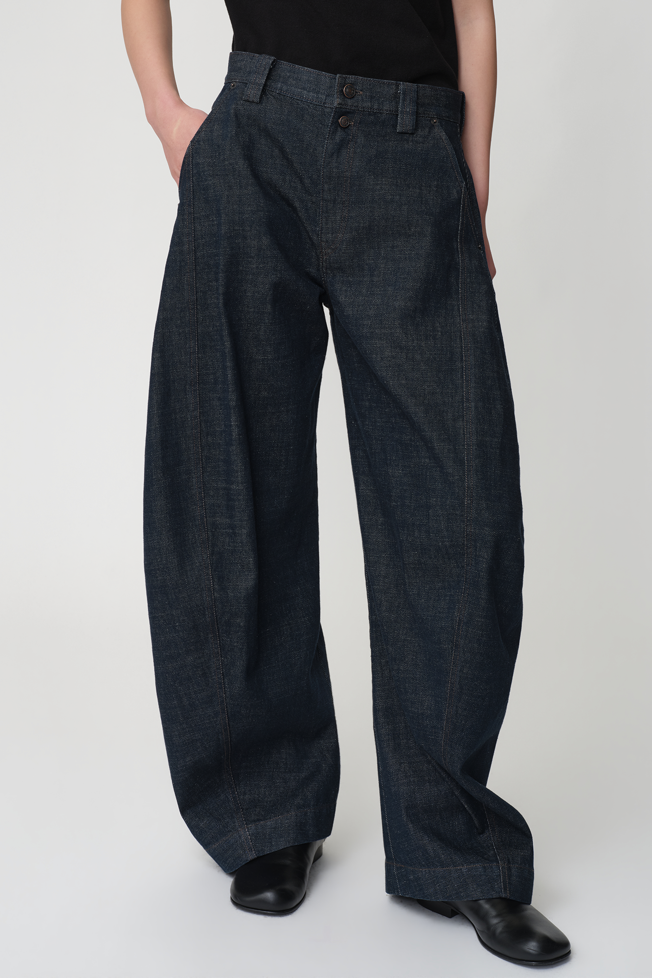 OPICLOTH Classic Indigo Curved-Leg Jeans, premium urban and streetwear designers apparel on PROJECTISR.com, DND4DES