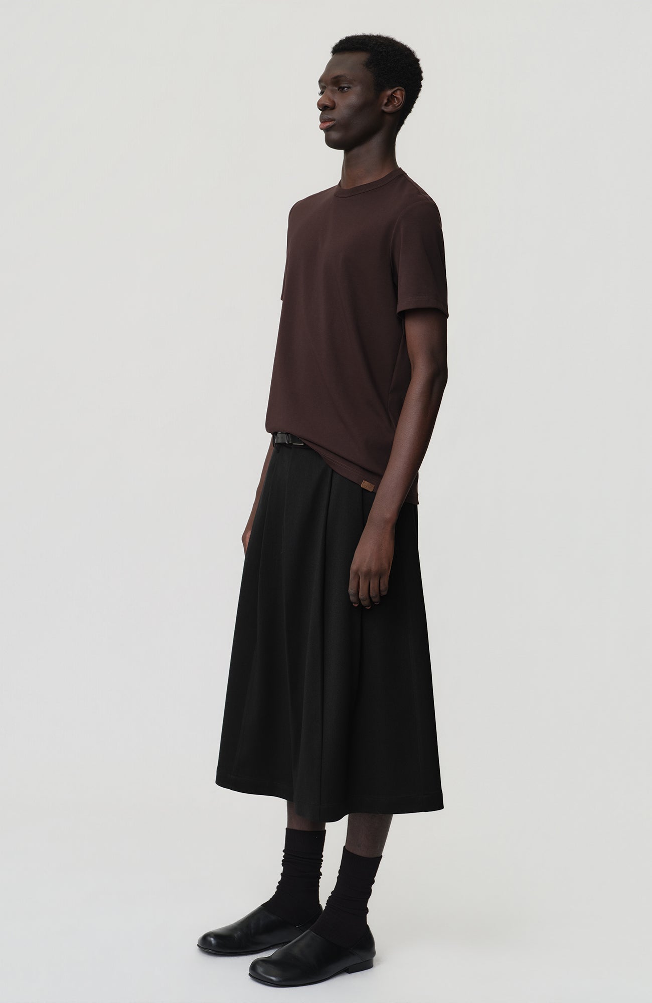 OPICLOTH Asymmetrical Pleated Wool-Blend Shorts, premium urban and streetwear designers apparel on PROJECTISR.com, OPICLOTH