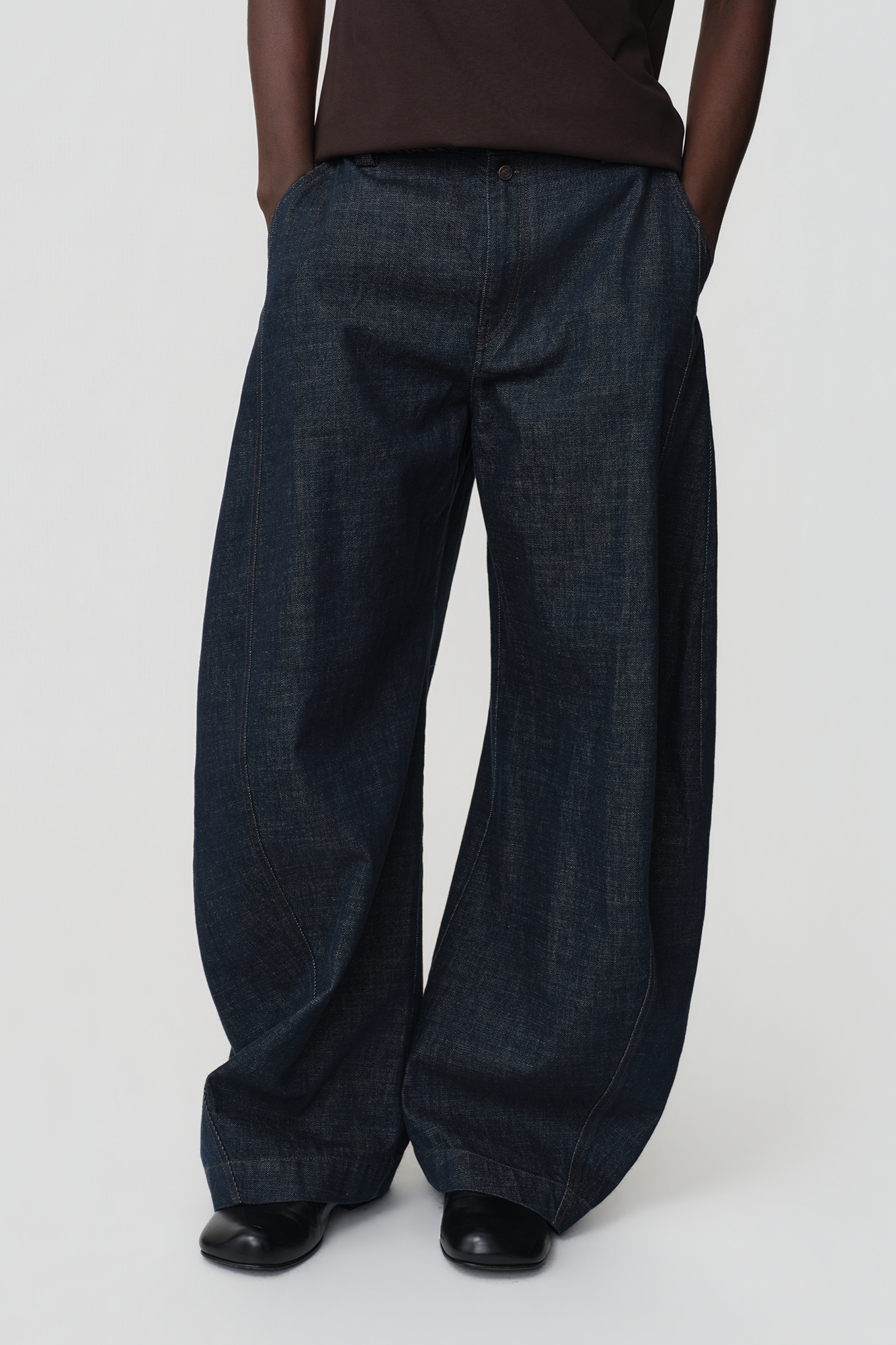 OPICLOTH Classic Indigo Curved-Leg Jeans, premium urban and streetwear designers apparel on PROJECTISR.com, DND4DES